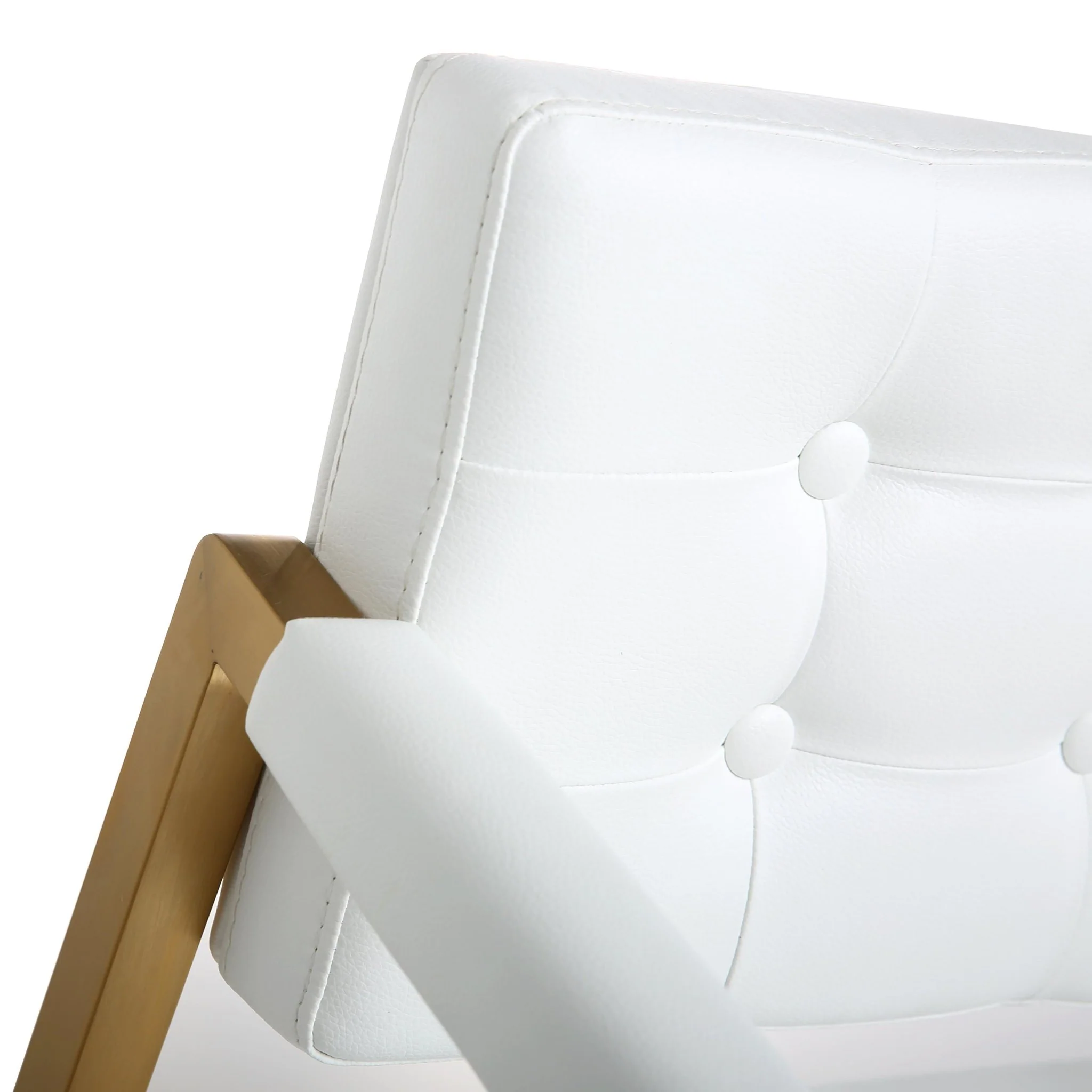 Director White Performance Vegan Leather and Gold Steel Counter Stool - Image 8
