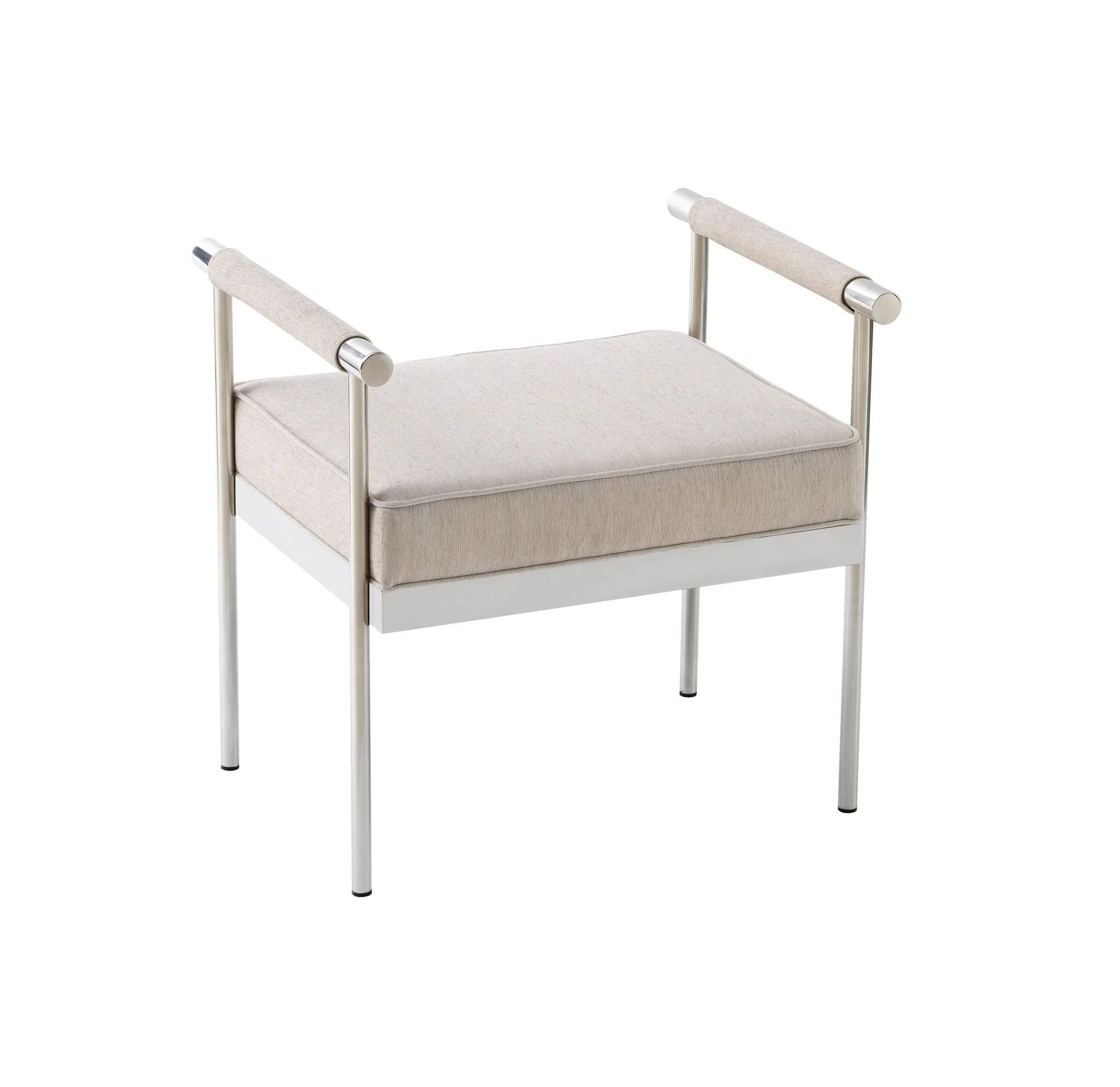 Diva Cream Velvet Bench - Image 5
