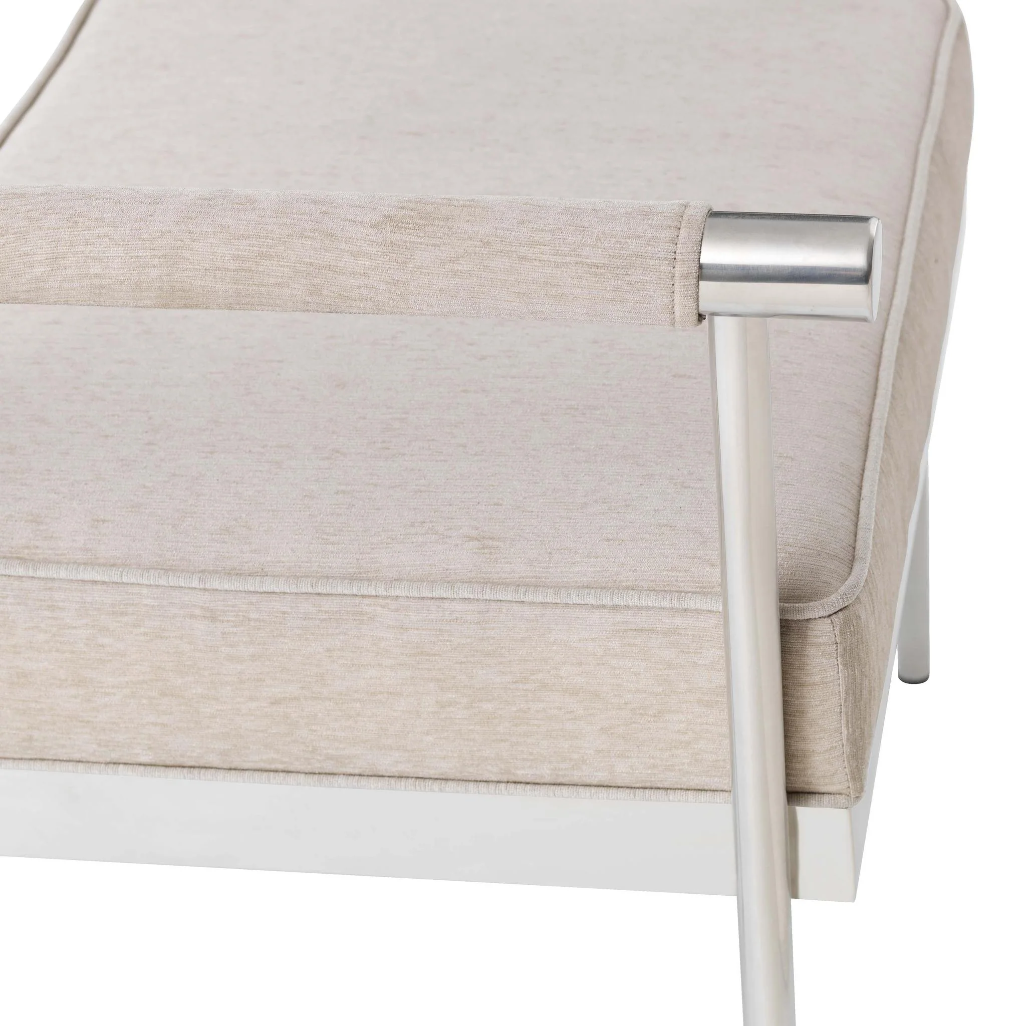 Diva Cream Velvet Bench - Image 8