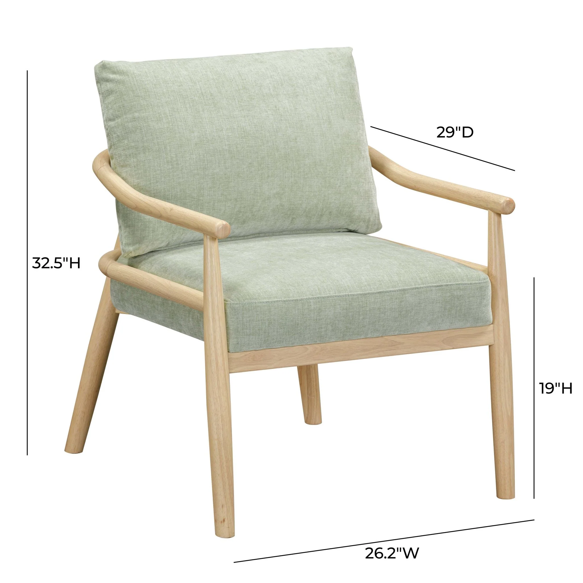 Dixie Mint Green Chenille Velvet Accent Chair - Image 6
