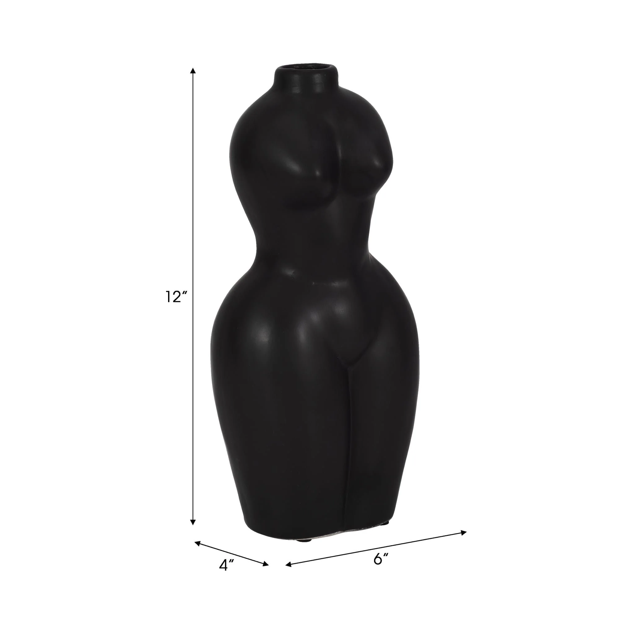 Dol, 12"h Torso Vase, Black - Image 9