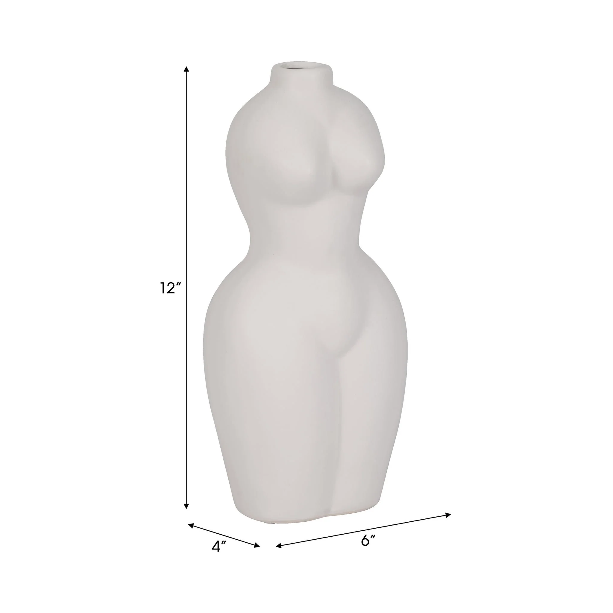 Dol, 12"h Torso Vase, White - Image 9