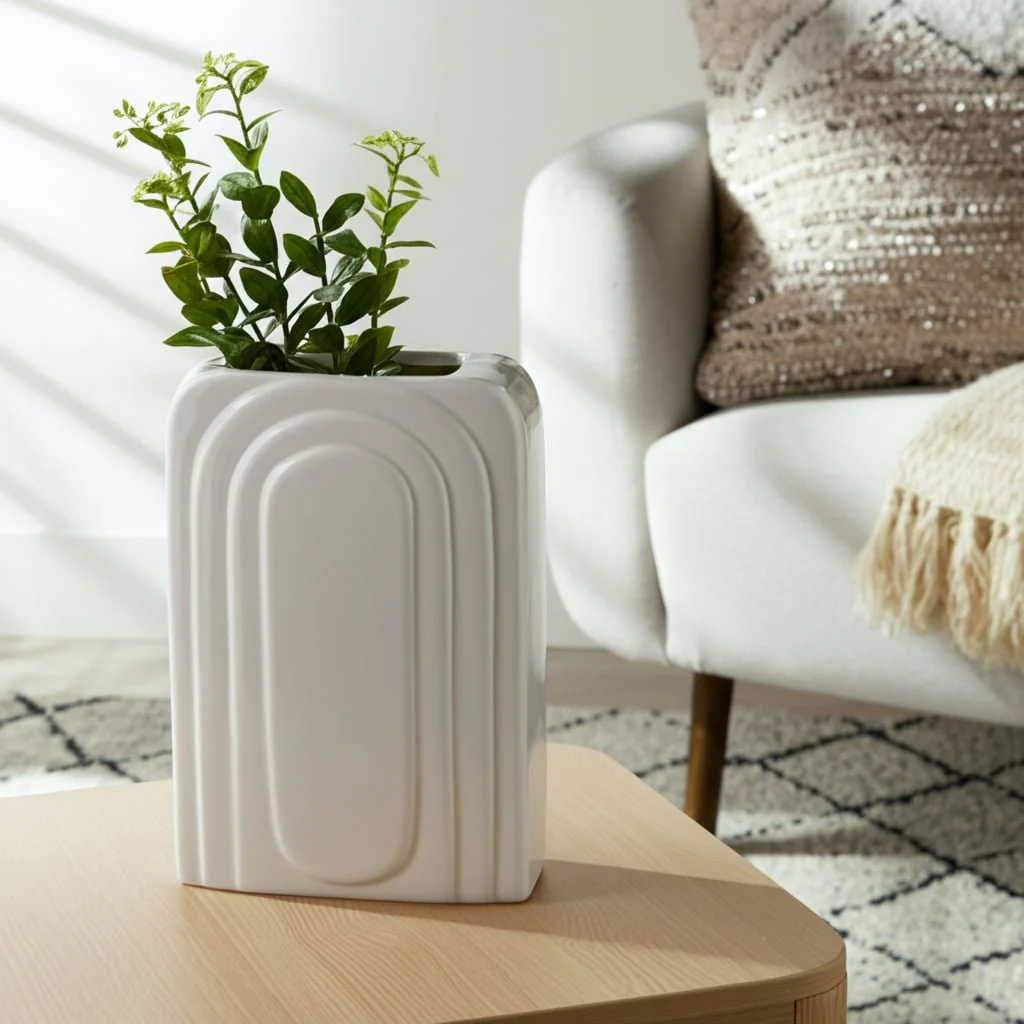 Dol, 7" Rectangular Vase, White - Image 13