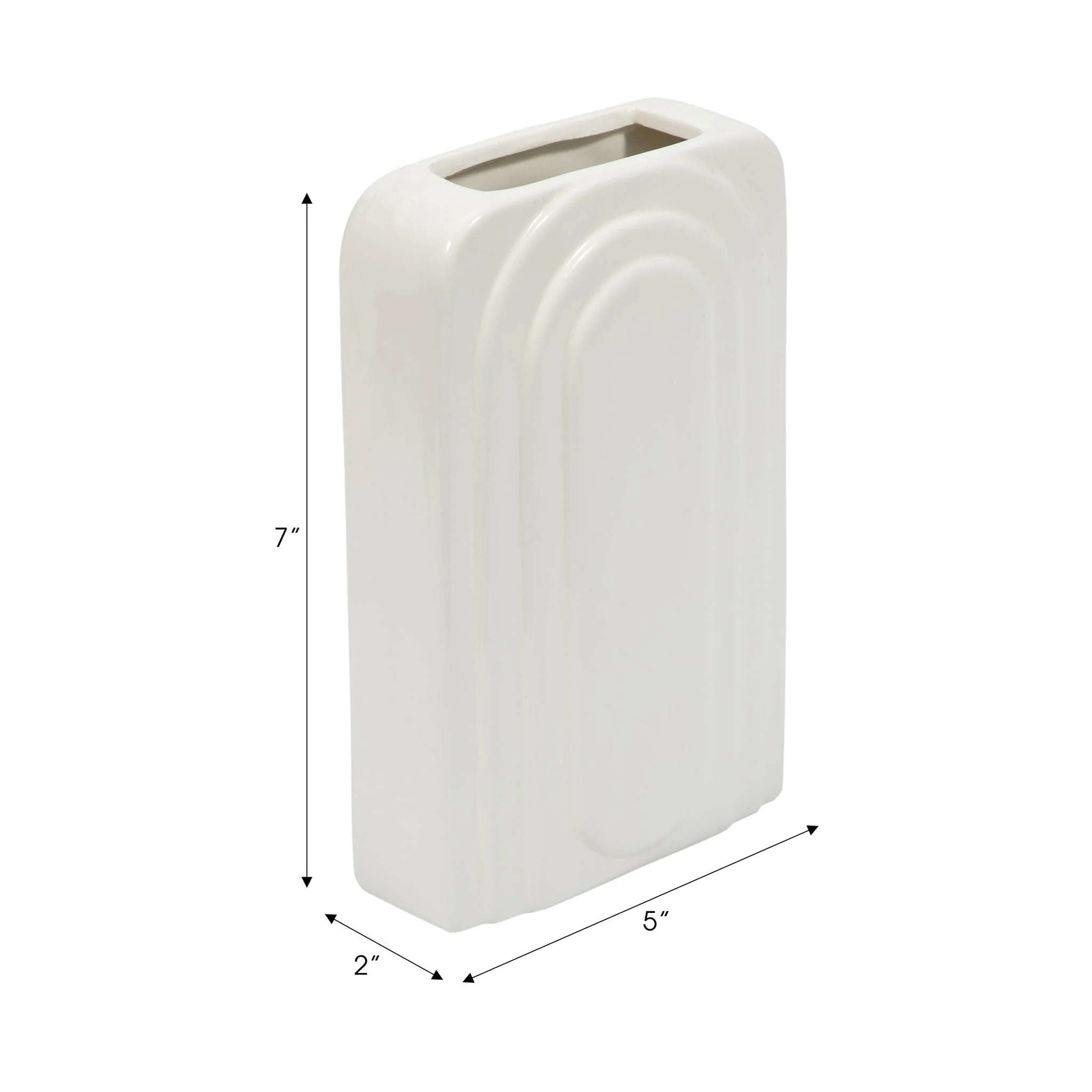 Dol, 7" Rectangular Vase, White - Image 8
