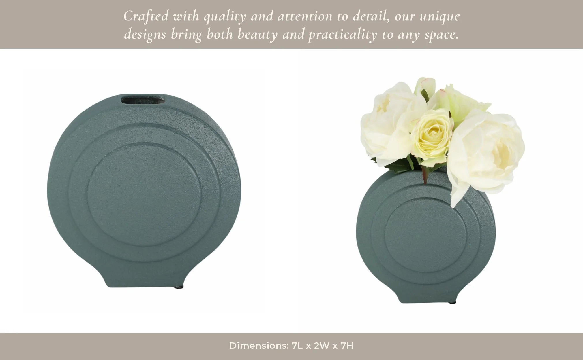 Dol, 7" Round Vase, Deep Teal - Image 15