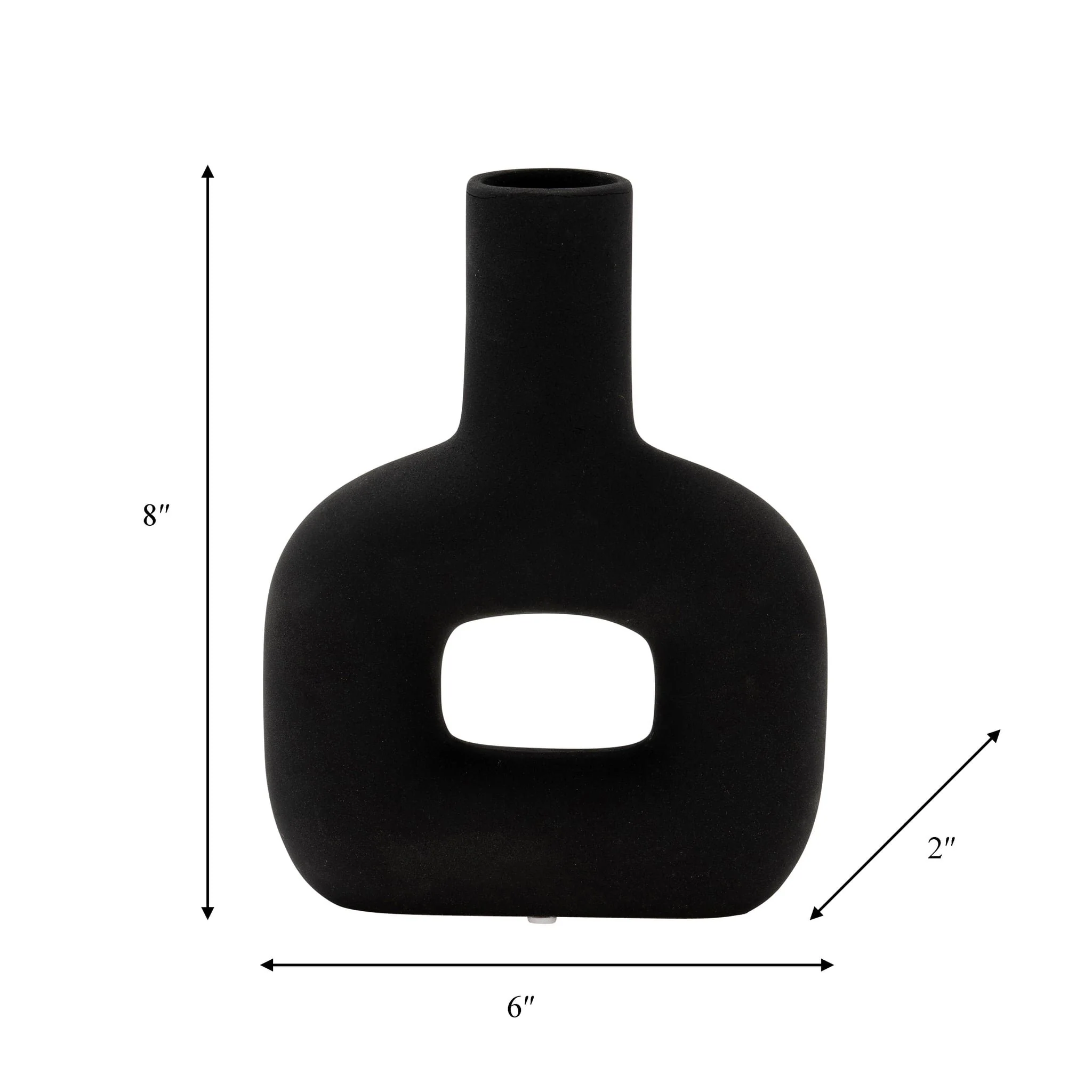 Dol, 8" Open Cut Vase, Black - Image 8