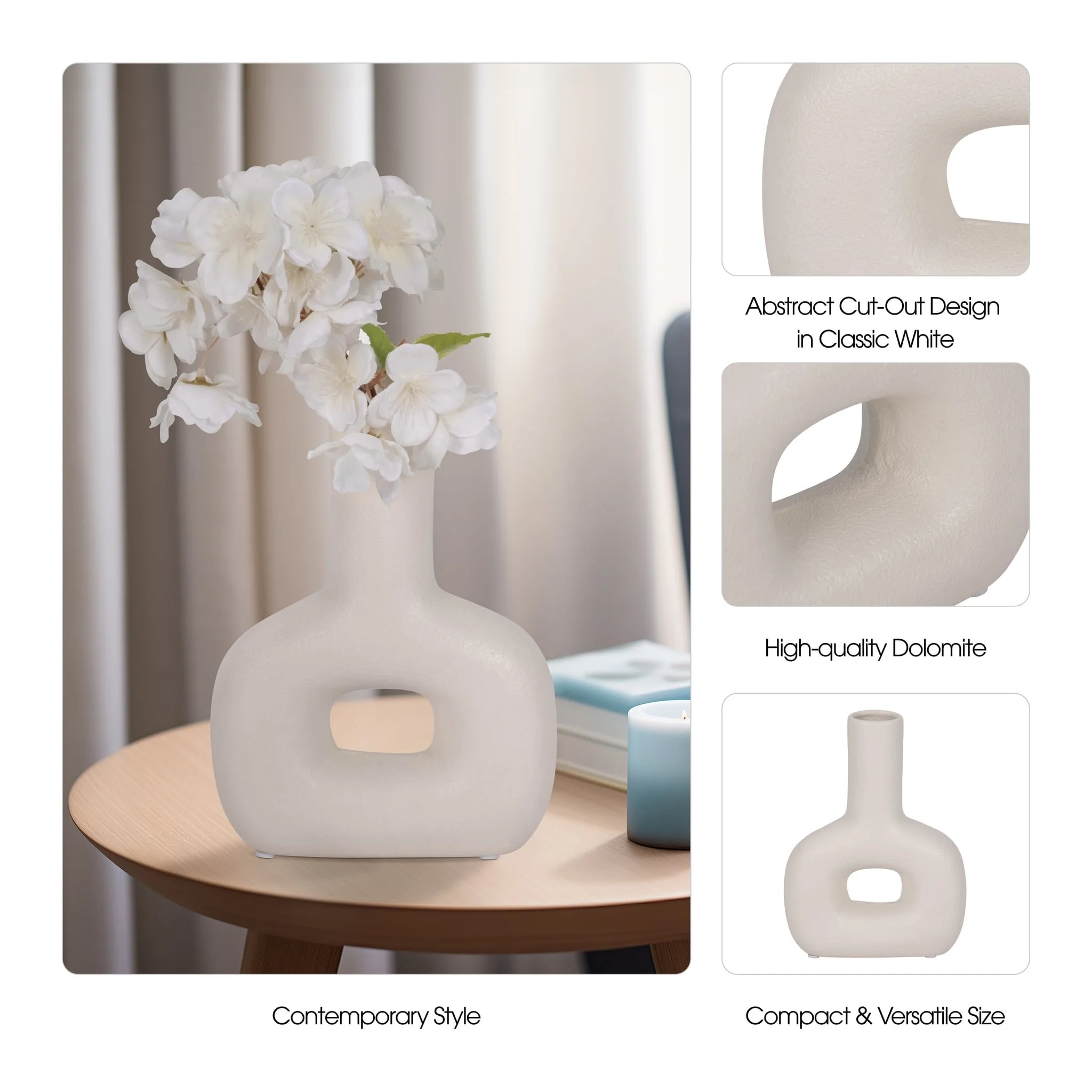 Dol, 8" Open Cut Vase, Cotton - Image 9