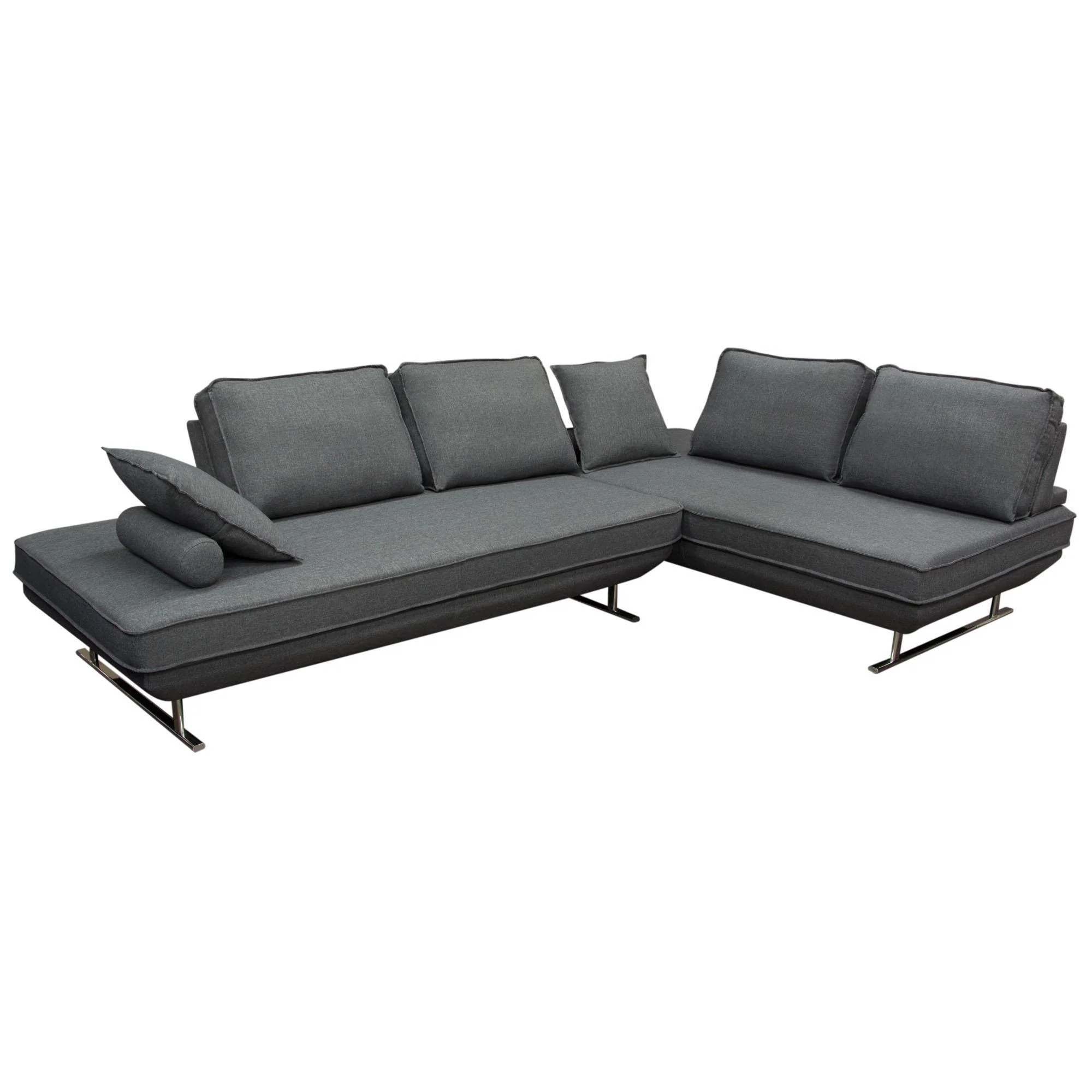 Dolce 2PC Lounge Seating Platforms with Moveable Backrest Supports by Diamond Sofa - Grey Fabric - Image 3
