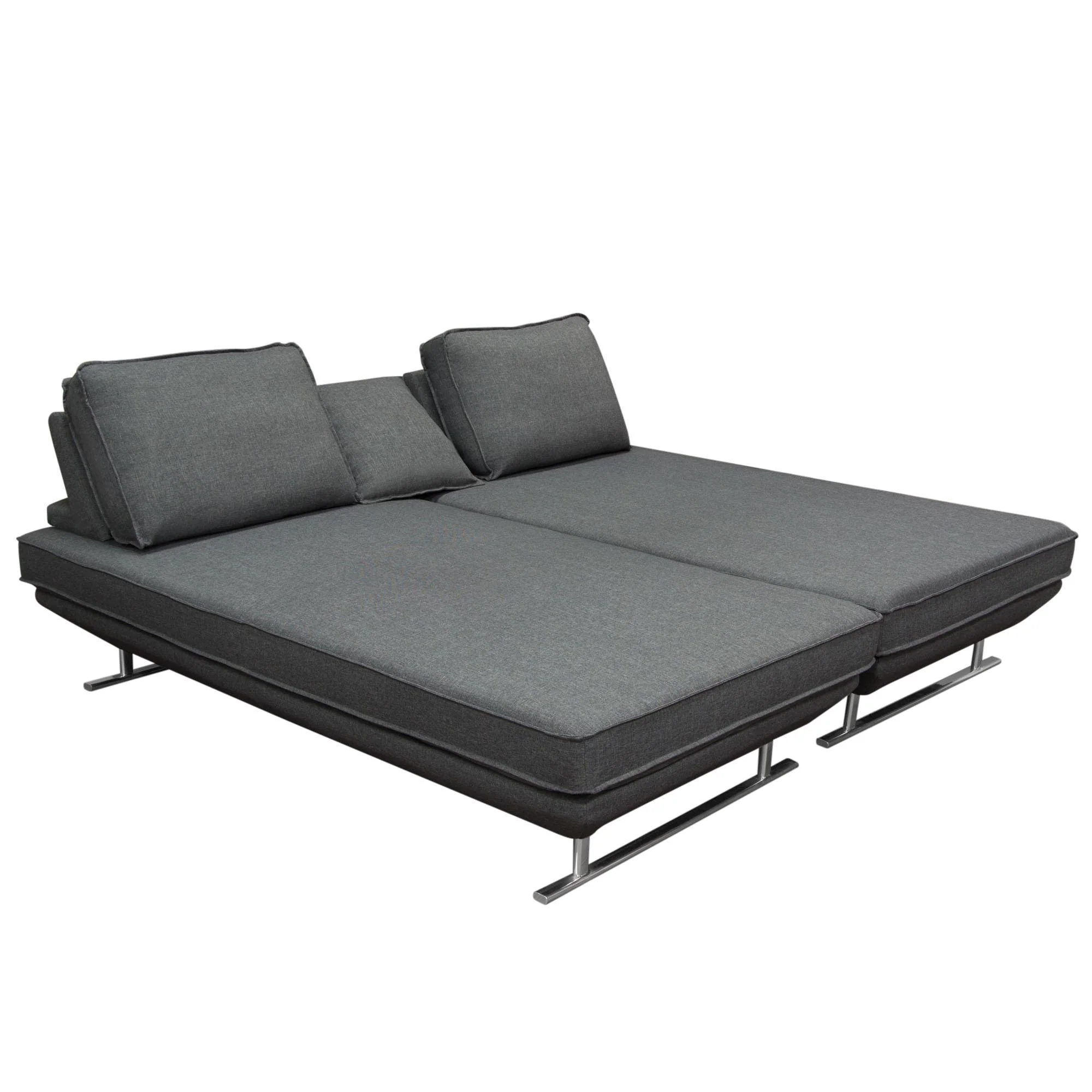 Dolce 2PC Lounge Seating Platforms with Moveable Backrest Supports by Diamond Sofa - Grey Fabric - Image 6