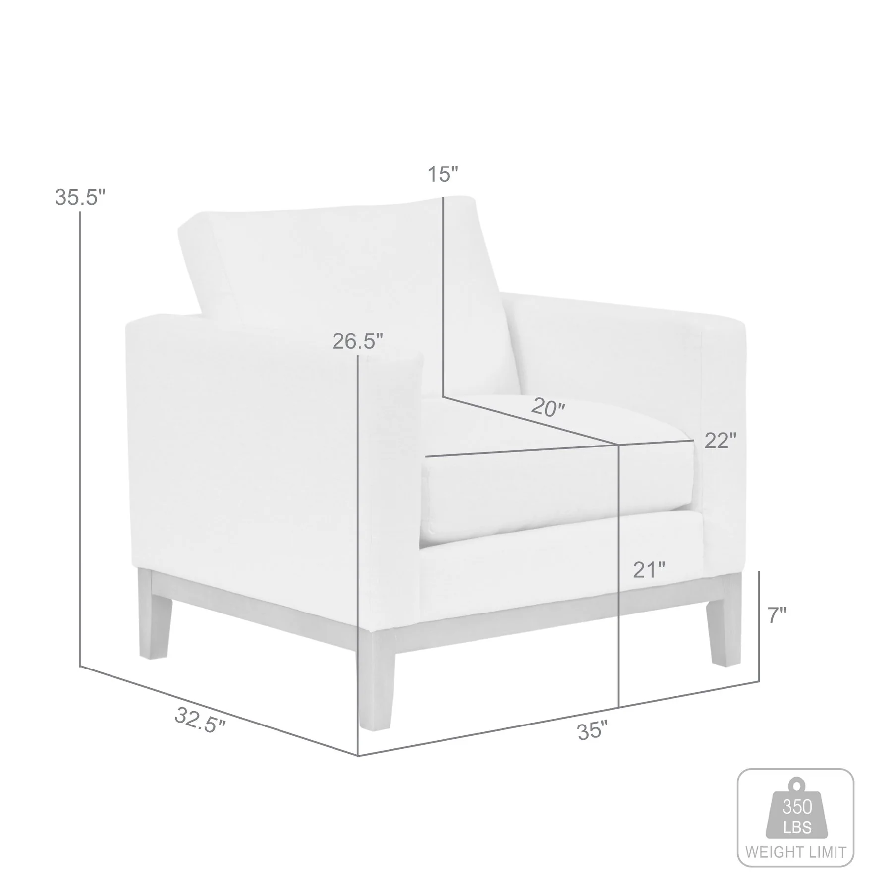 Donna 35" Upholstered Accent Chair in Platinum Gray - Image 8