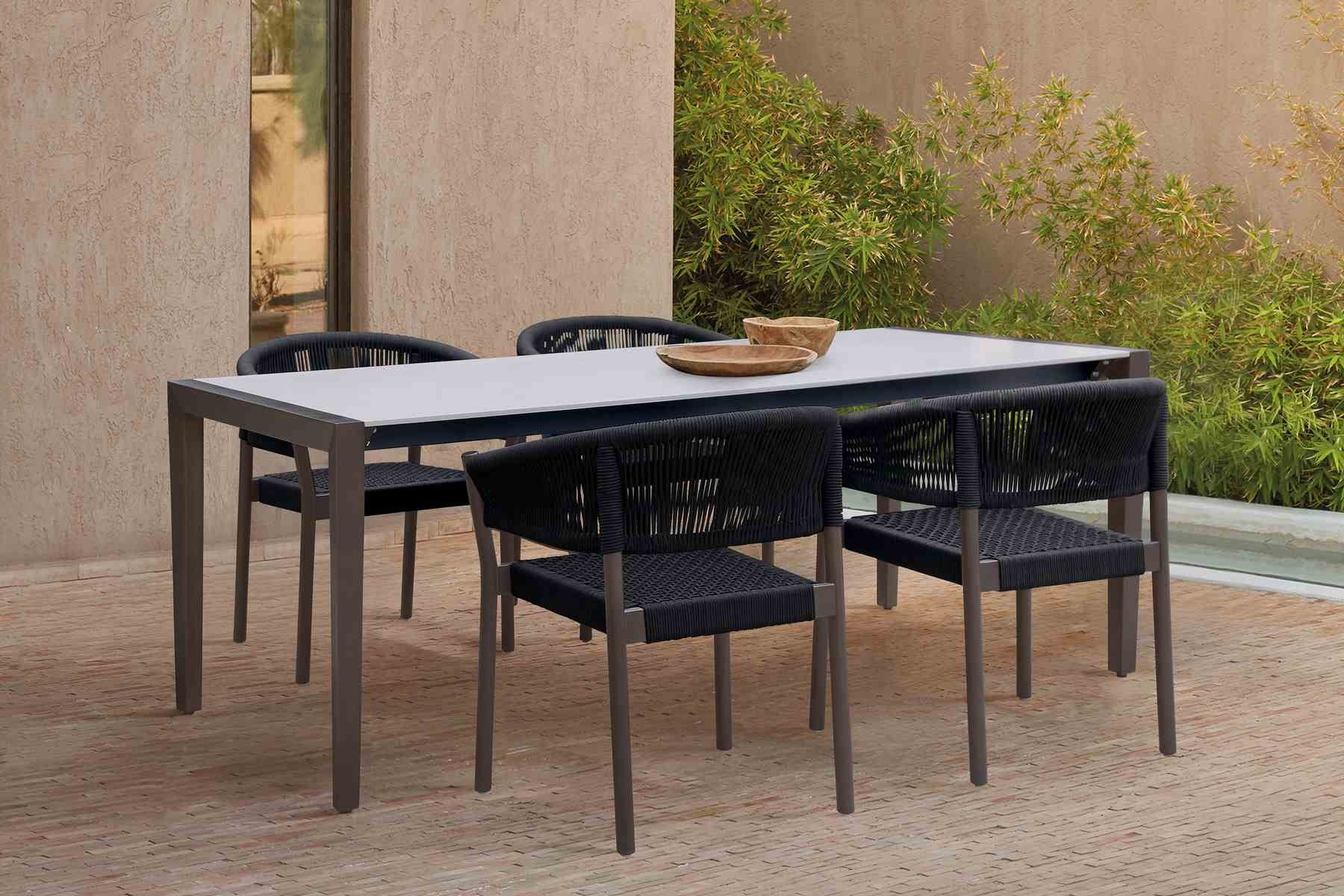 Doris Outdoor Patio Dining Chair in Dark Eucalyptus Wood with Black Rope - Set of 2 - Image 10