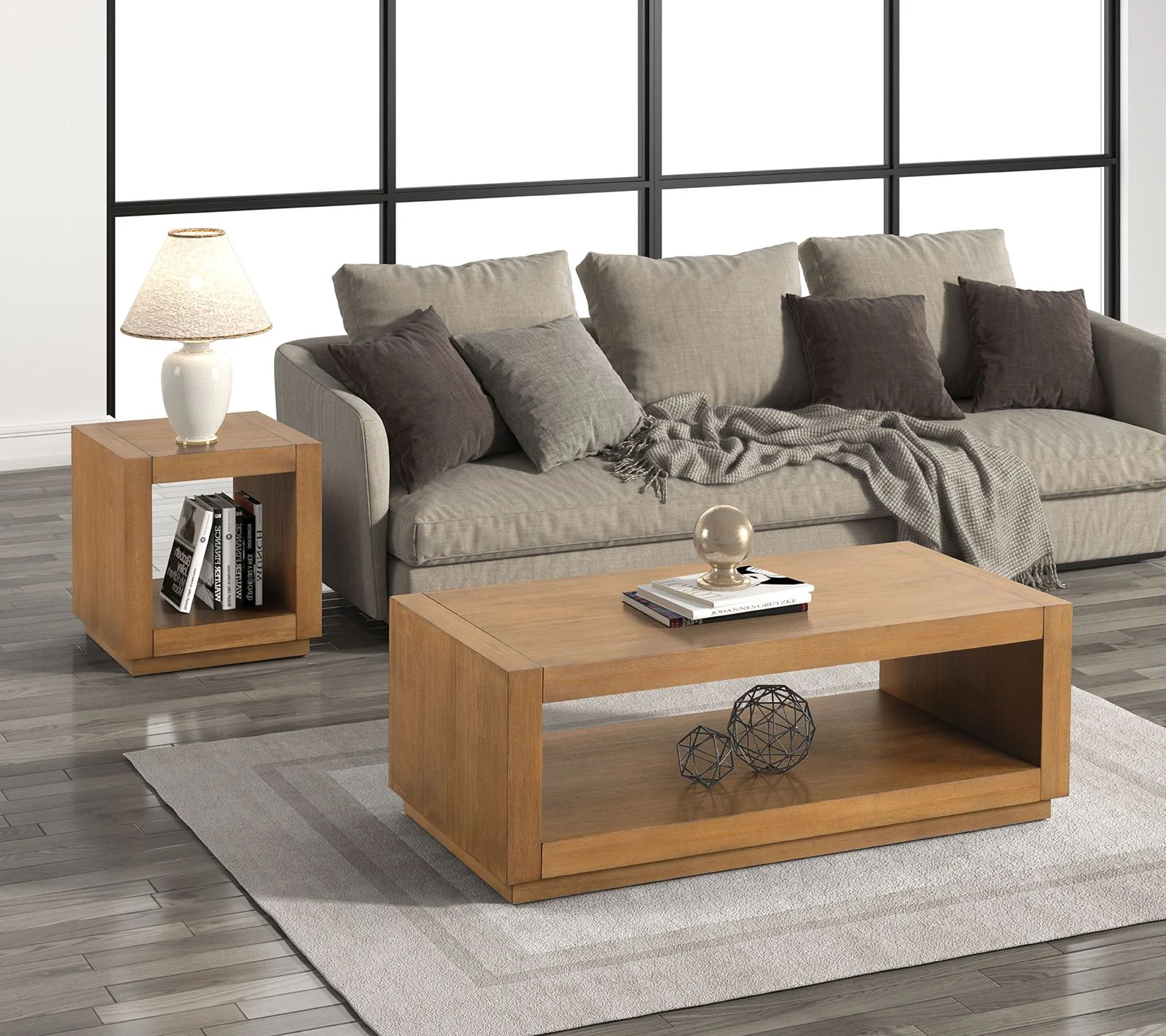 Dothan End Table, Medium Oak - Image 2