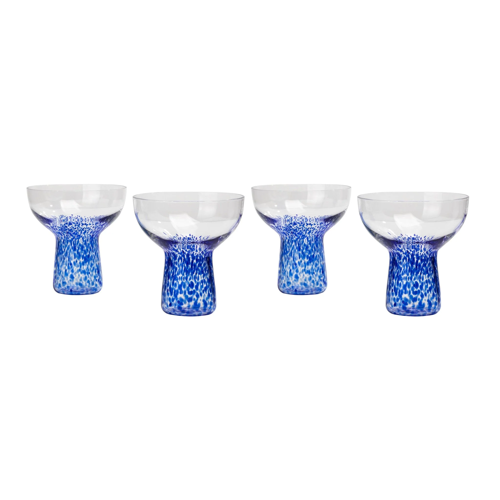 Dottie Blue Dots Handblown Cocktail Glass - Set of 4 - Image 3