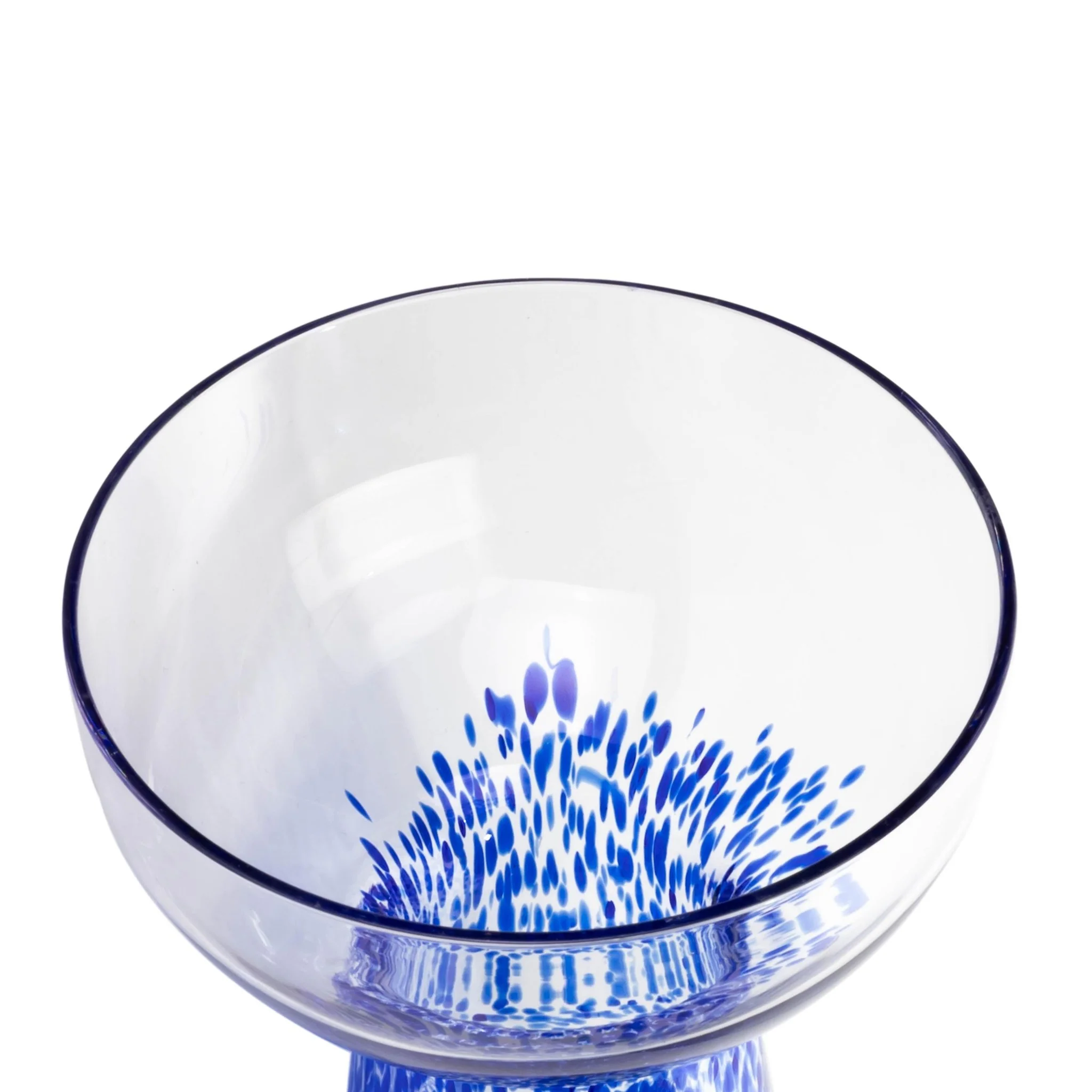 Dottie Blue Dots Handblown Cocktail Glass - Set of 4 - Image 5