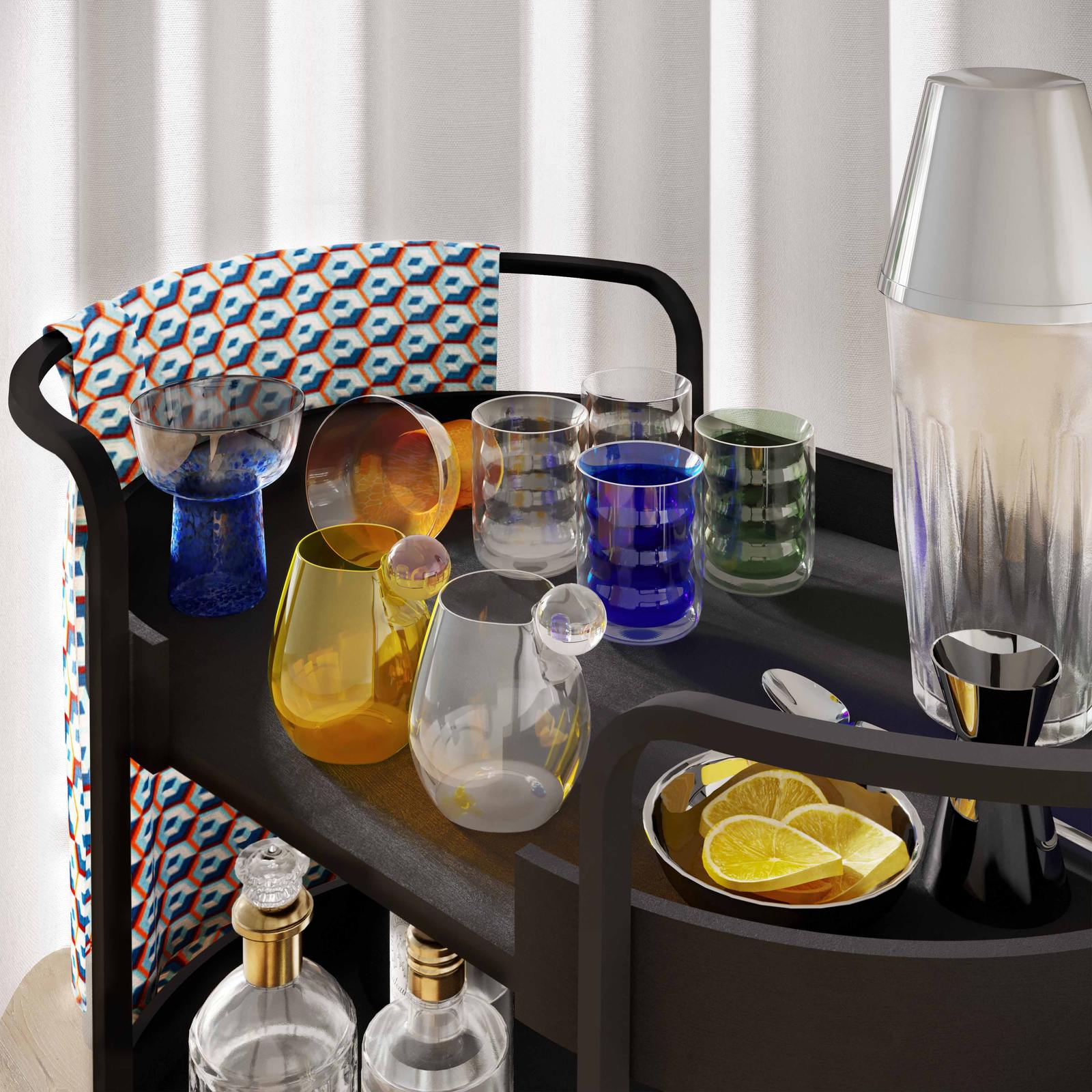 Dottie Clear White Dots Handblown Cocktail Glass - Set of 4 - Image 2