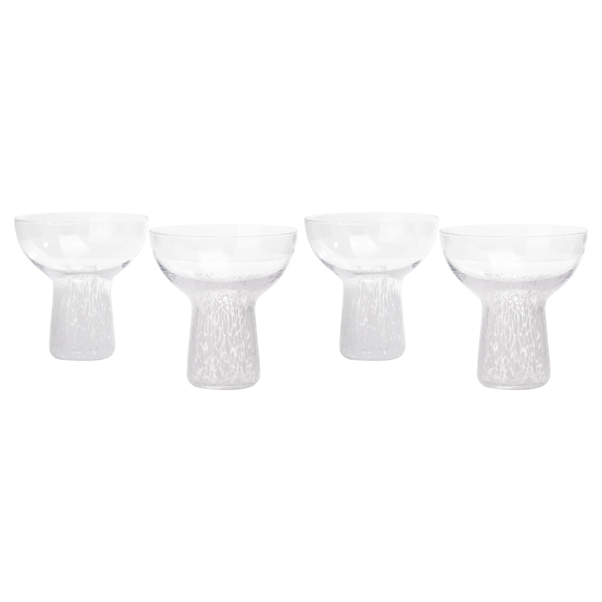 Dottie Clear White Dots Handblown Cocktail Glass - Set of 4 - Image 3