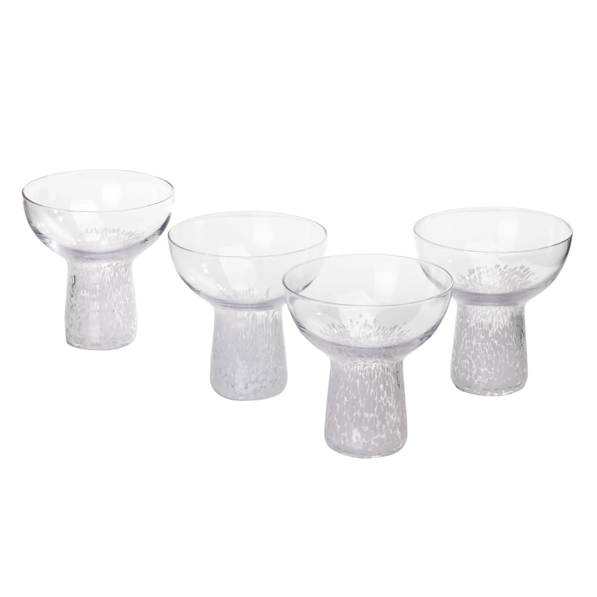 Dottie Clear White Dots Handblown Cocktail Glass - Set of 4 - Image 5