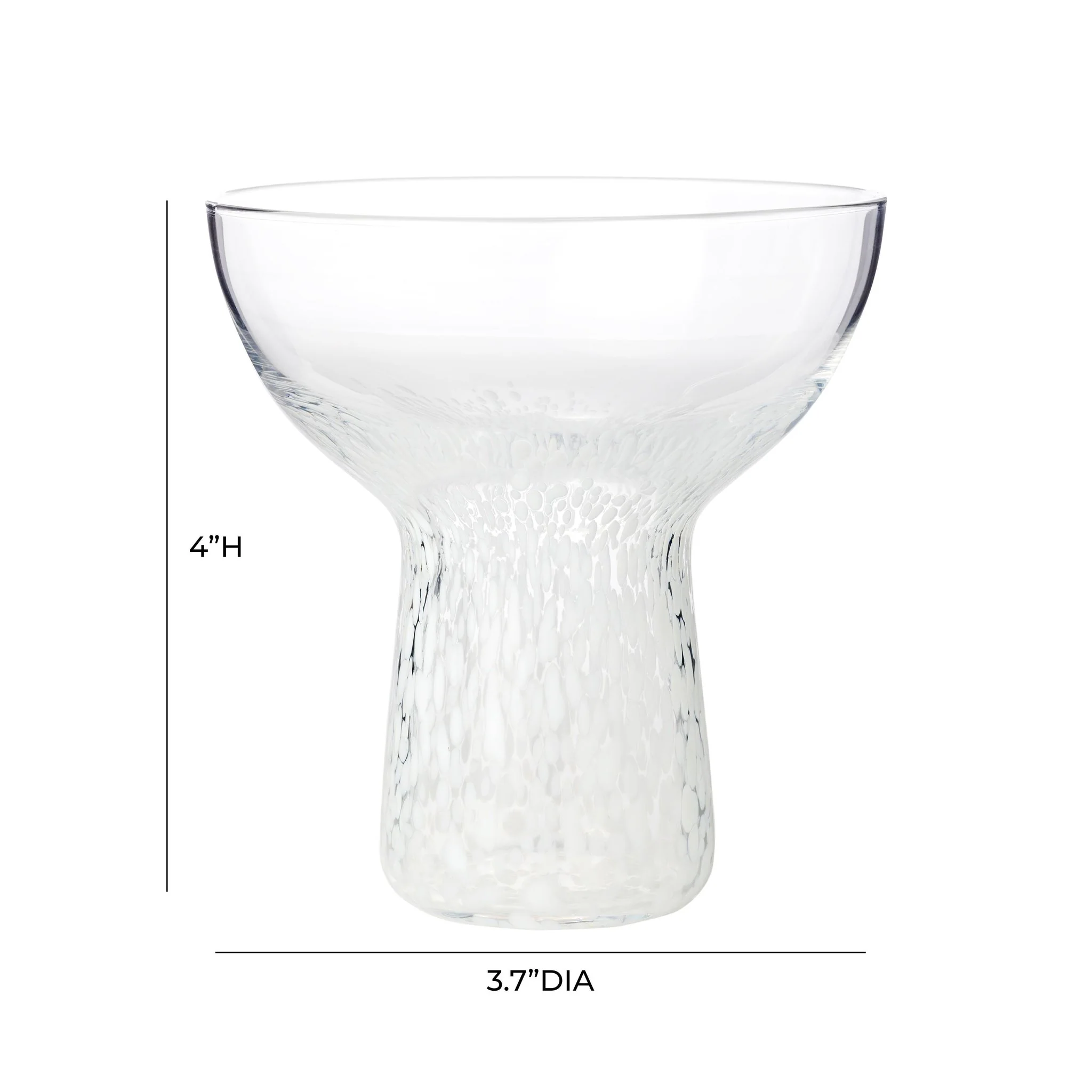 Dottie Clear White Dots Handblown Cocktail Glass - Set of 4 - Image 7