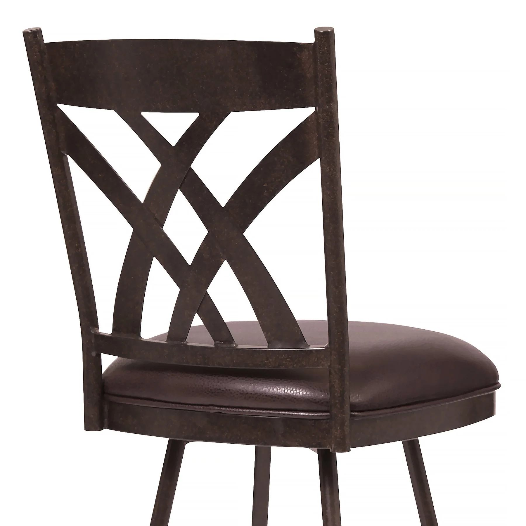 Dover 30" Bar Height Barstool in Auburn Bay and Brown Faux Leather - Image 2
