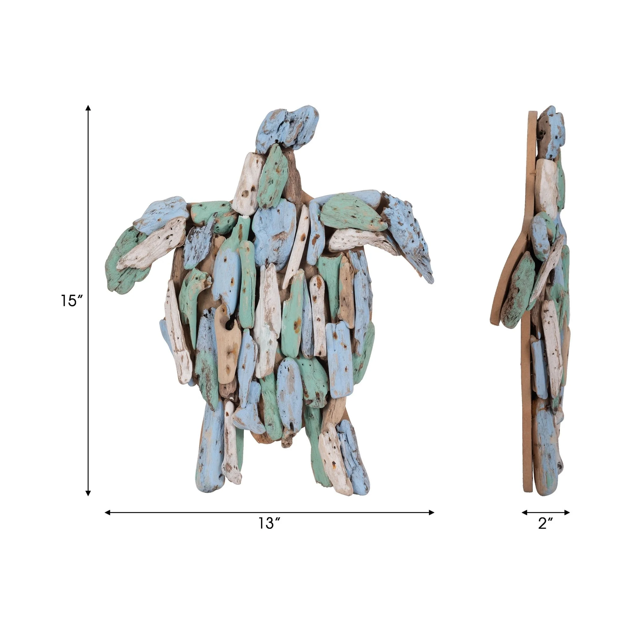 Driftwood, 13"l Multicolored Turtle - Image 6