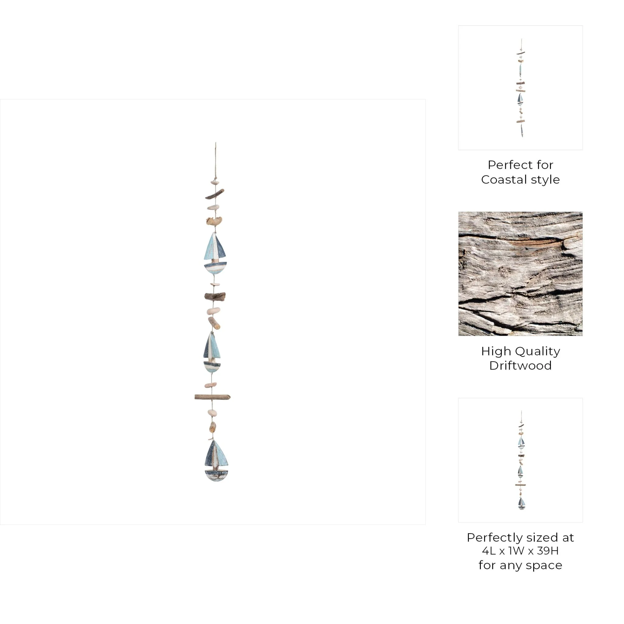 Driftwood, 39"l Boat Hangings, Multi - Image 8