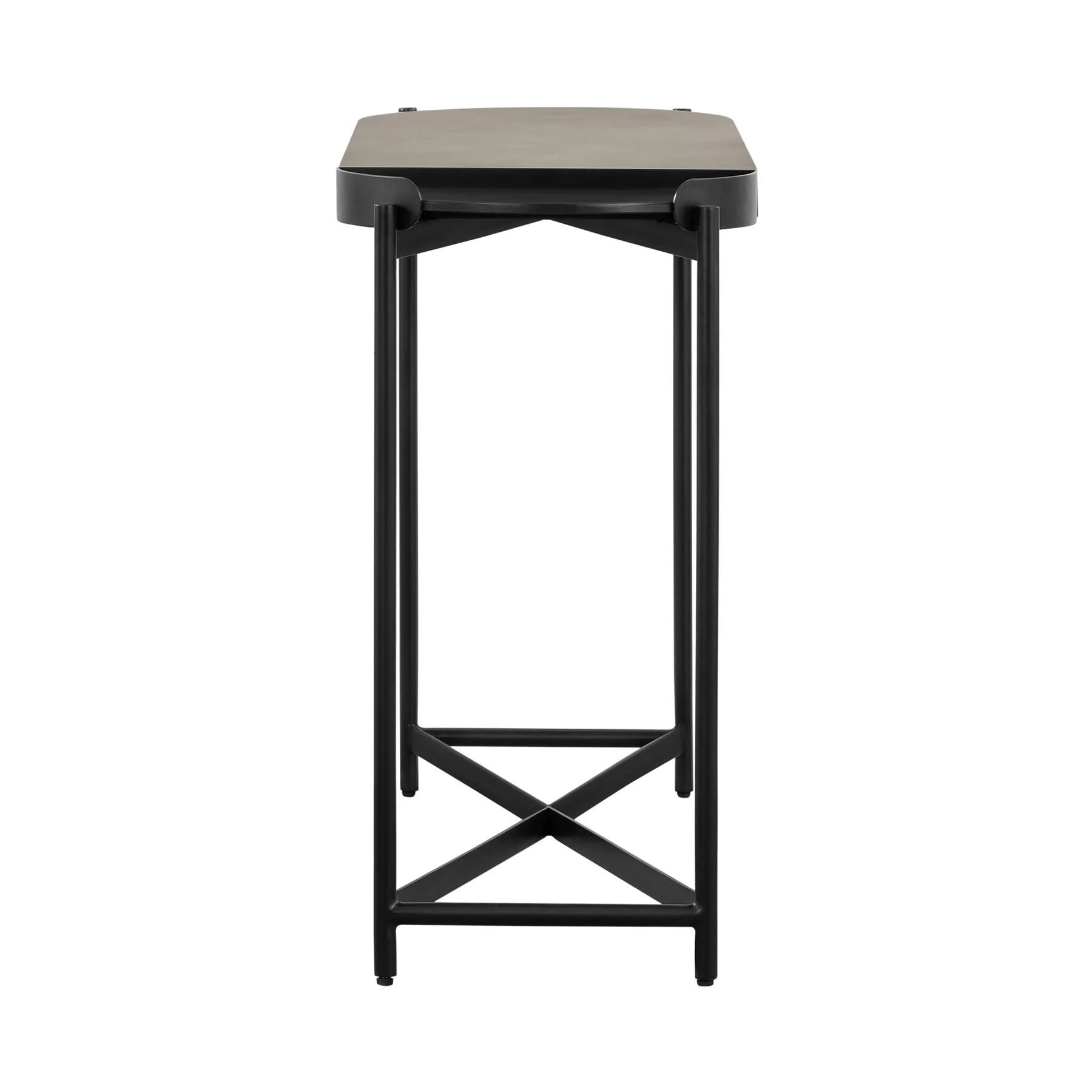 Dua Concrete and Black Metal Modern Console Table - Image 3