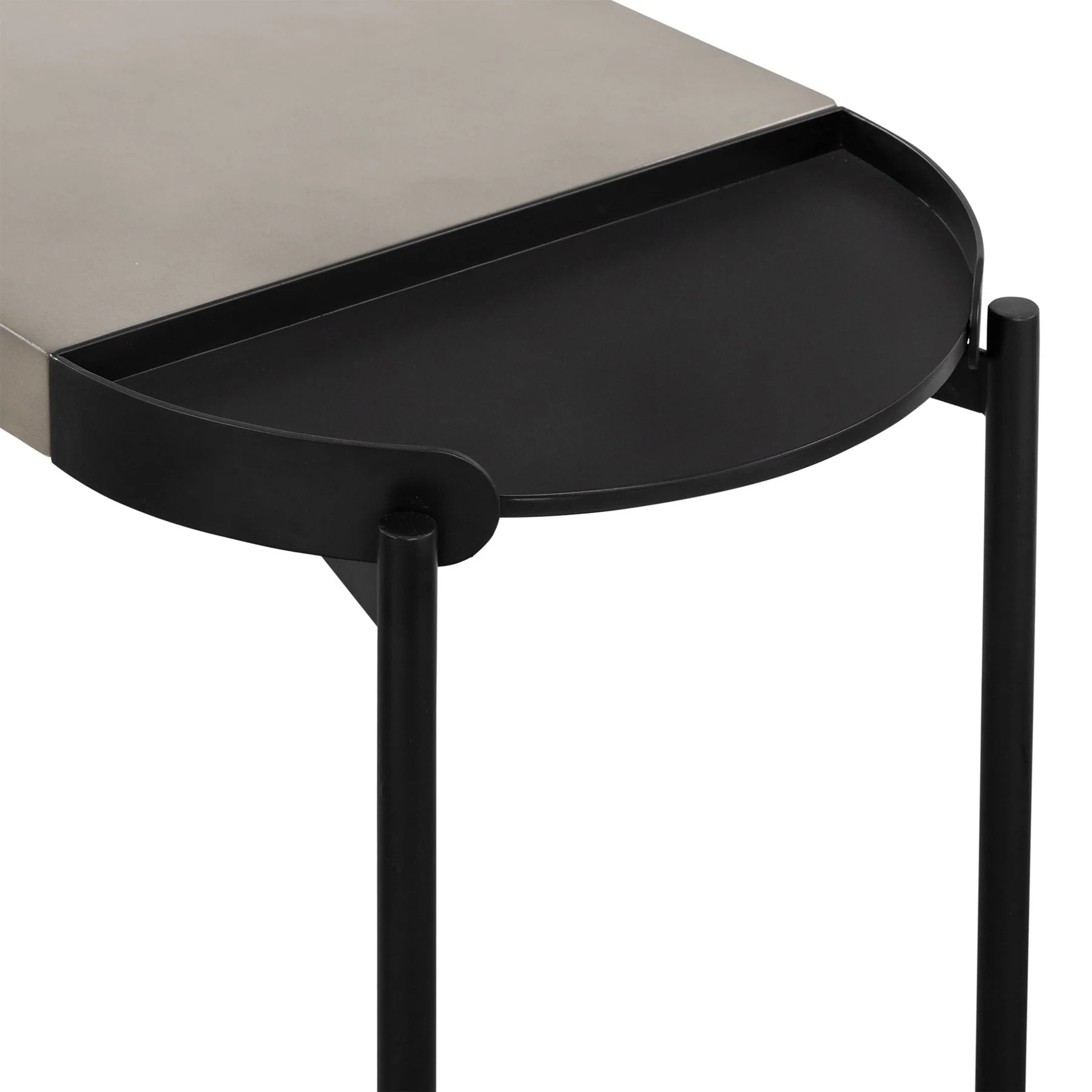 Dua Concrete and Black Metal Modern Console Table - Image 5