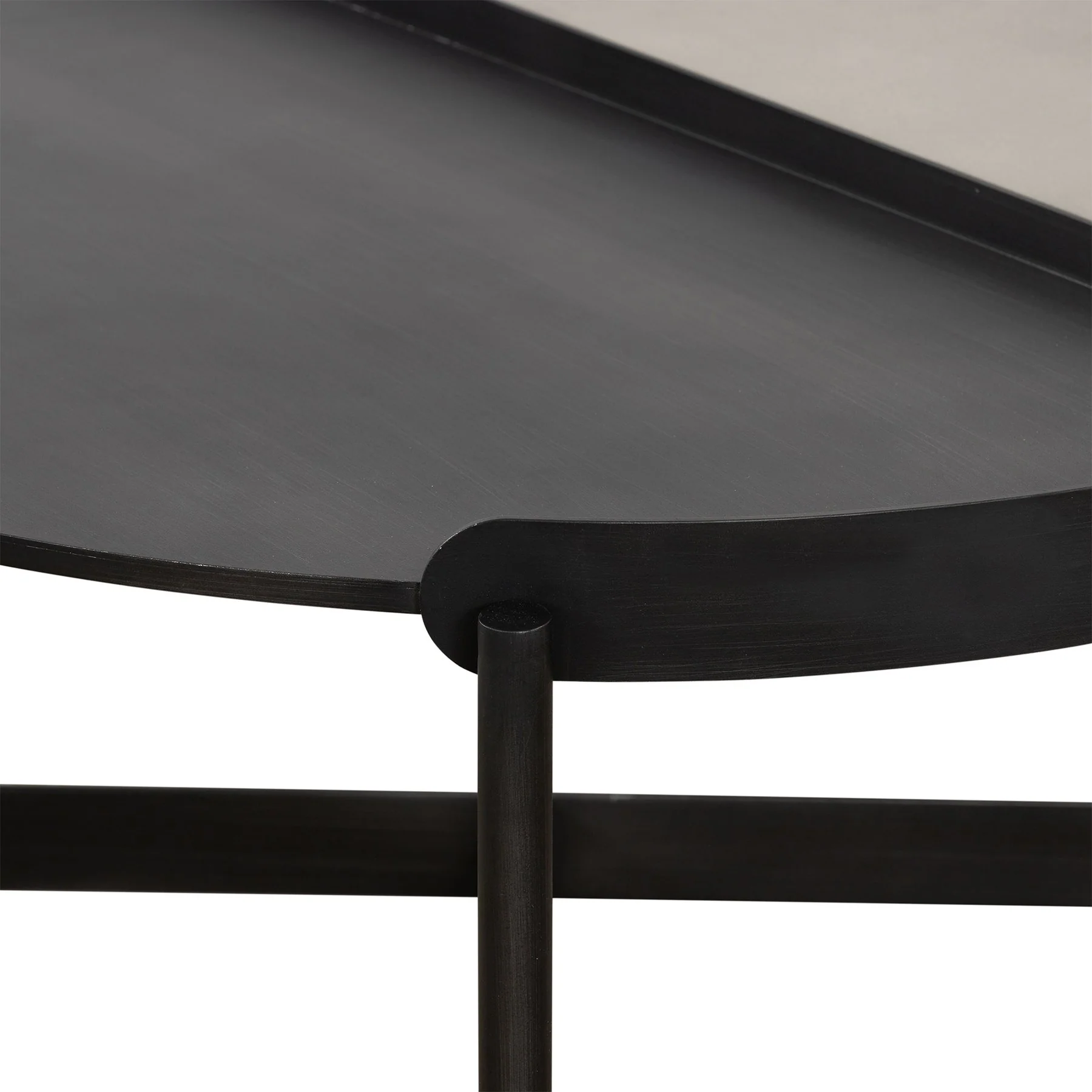 Dua Concrete and Metal Round Modern Coffee Table - Image 4