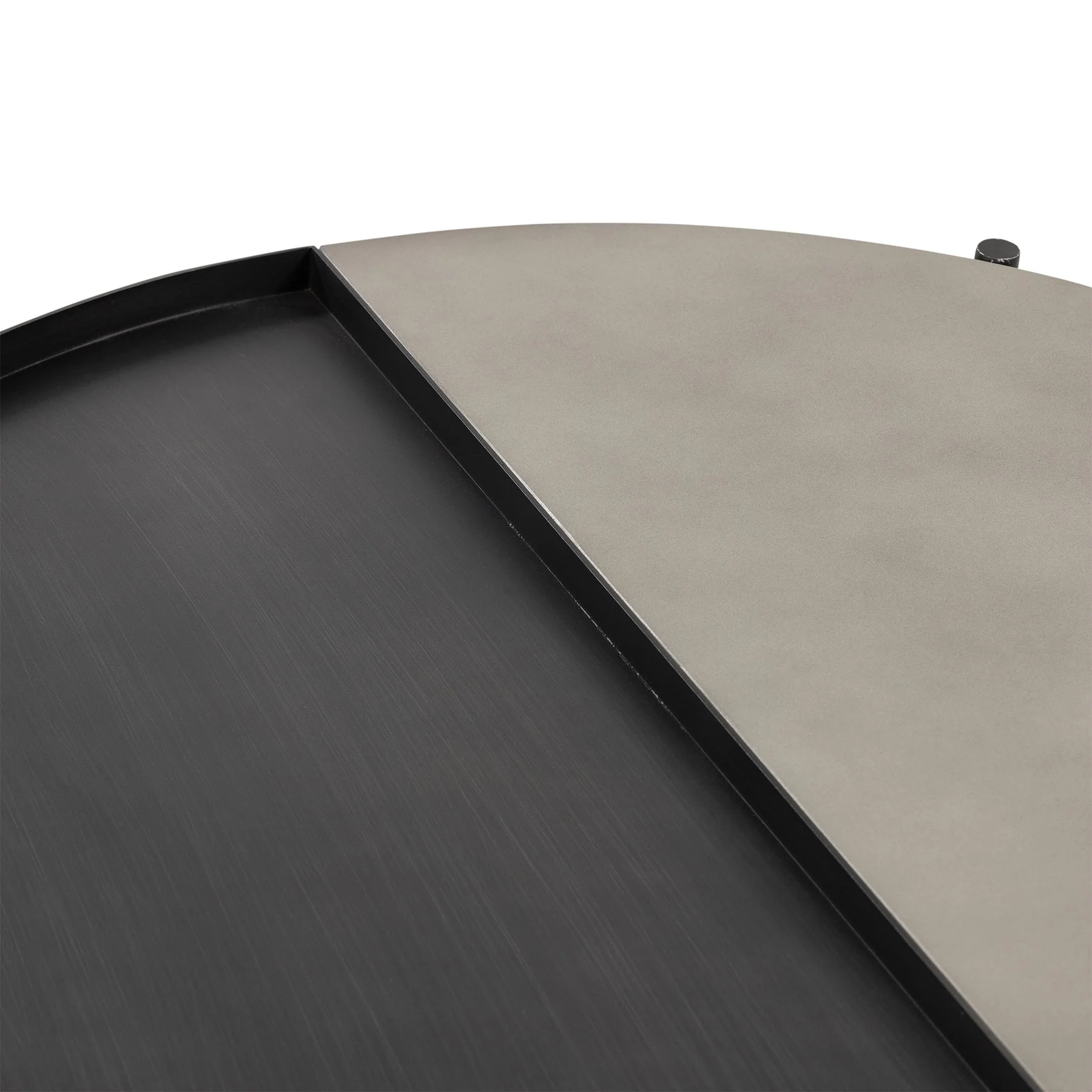 Dua Concrete and Metal Round Modern Coffee Table - Image 6