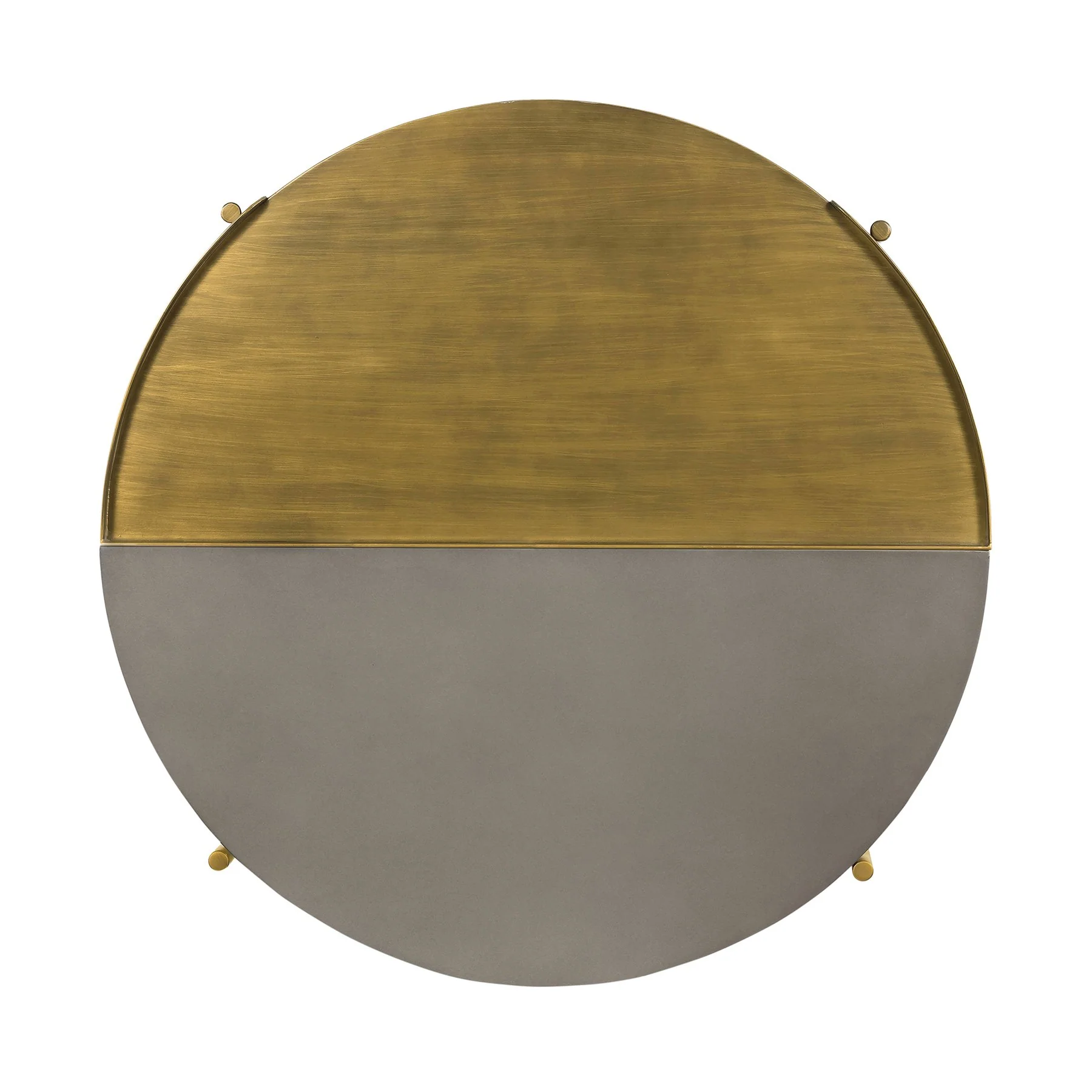 Dua Gray Concrete Coffee Table with Antique Brass - Image 5