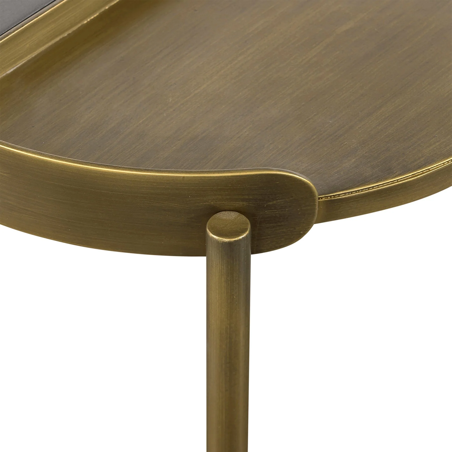 Dua Gray Concrete Coffee Table with Antique Brass - Image 6