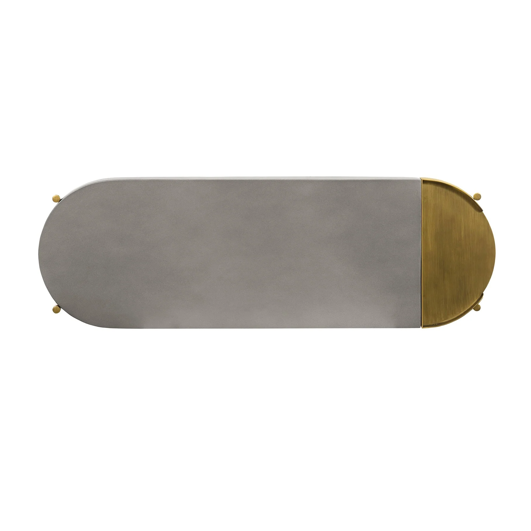 Dua Gray Concrete Console Table with Antique Brass - Image 4