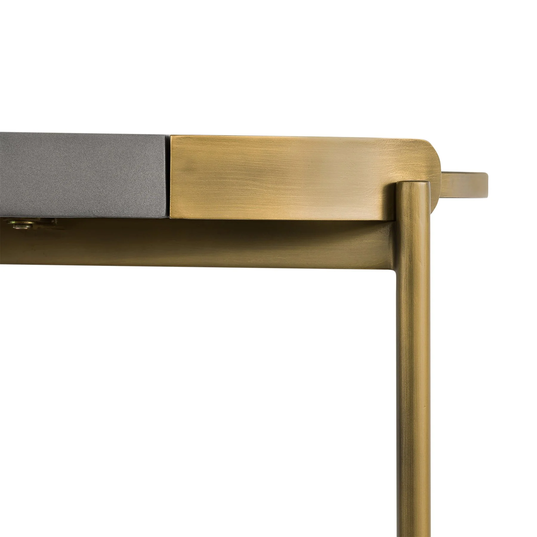 Dua Gray Concrete Console Table with Antique Brass - Image 5