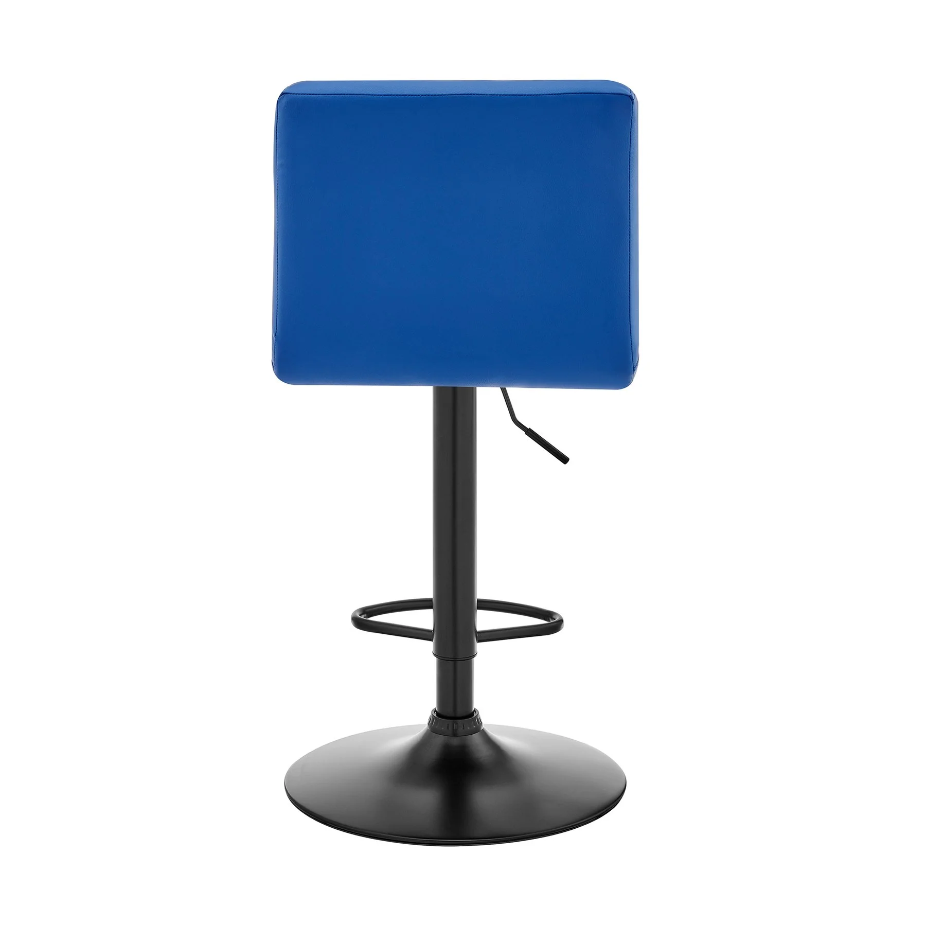 Duval Adjustable Blue Faux Leather Swivel Bar Stool - Image 5