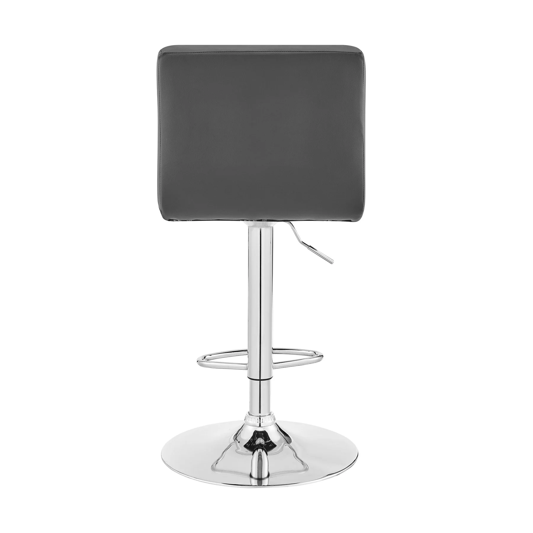 Duval Adjustable Gray Faux Leather and Charcoal Swivel Barstool - Image 5