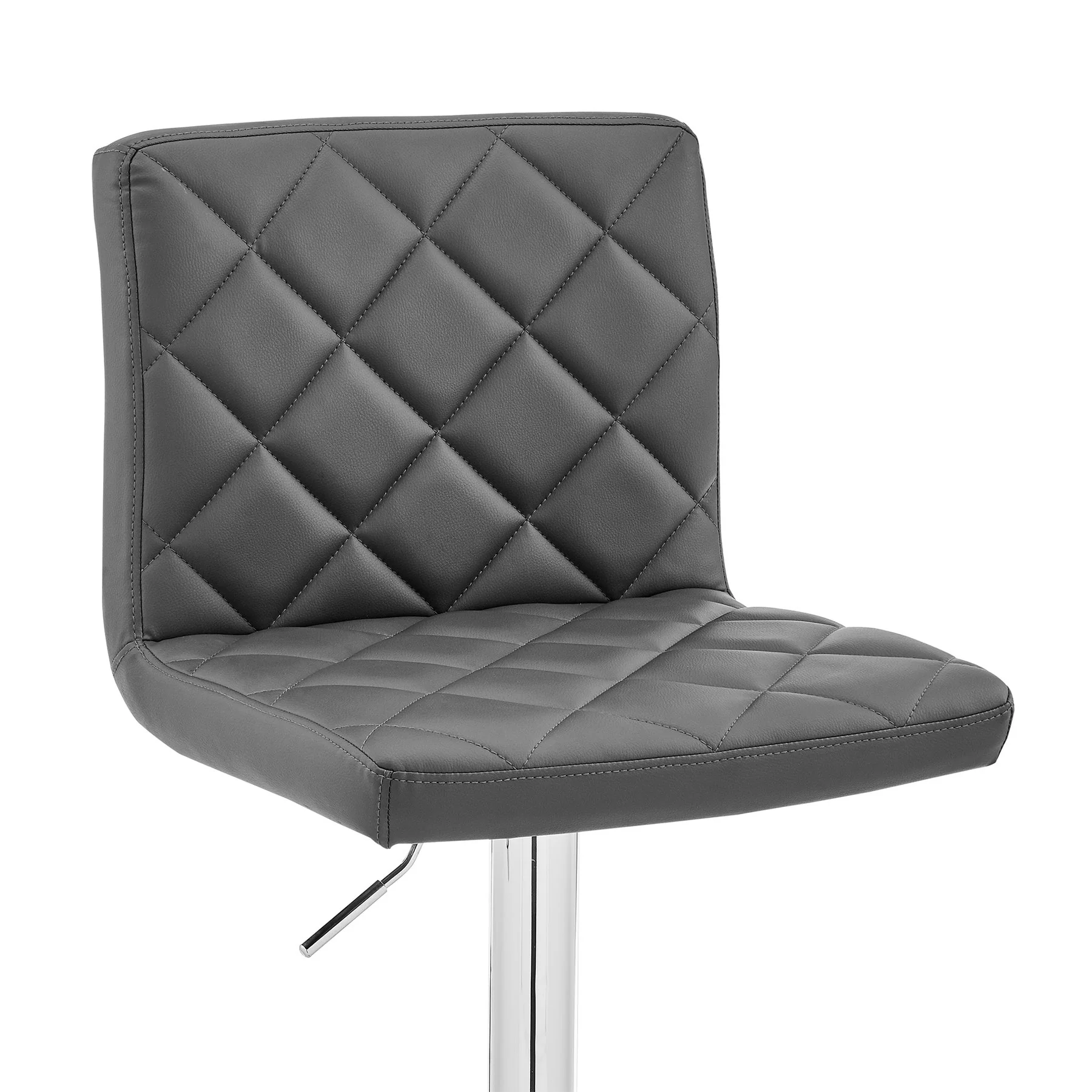 Duval Adjustable Gray Faux Leather and Charcoal Swivel Barstool - Image 6