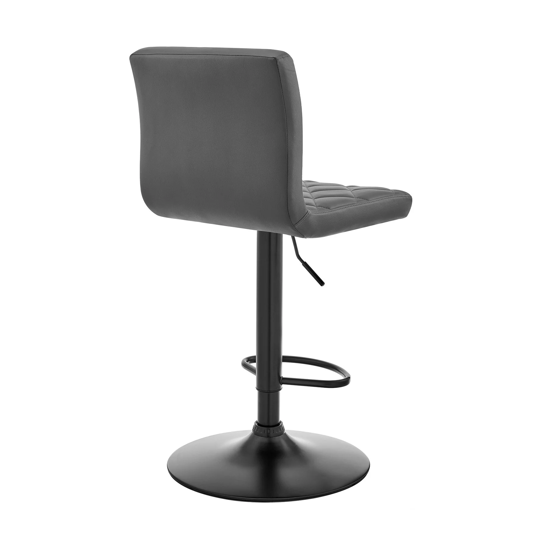 Duval Adjustable Gray Faux Leather Swivel Bar Stool - Image 4