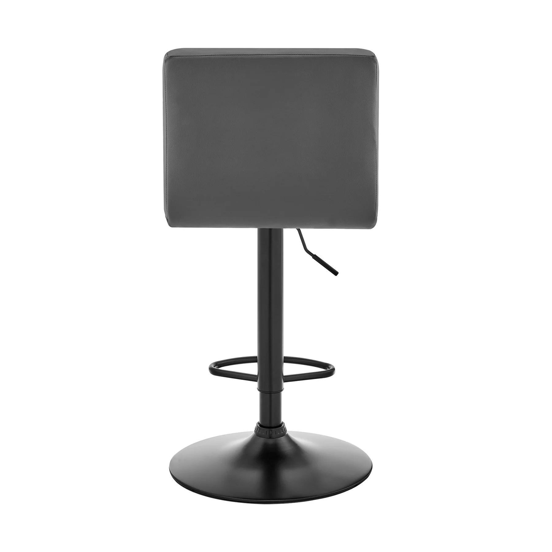 Duval Adjustable Gray Faux Leather Swivel Bar Stool - Image 5