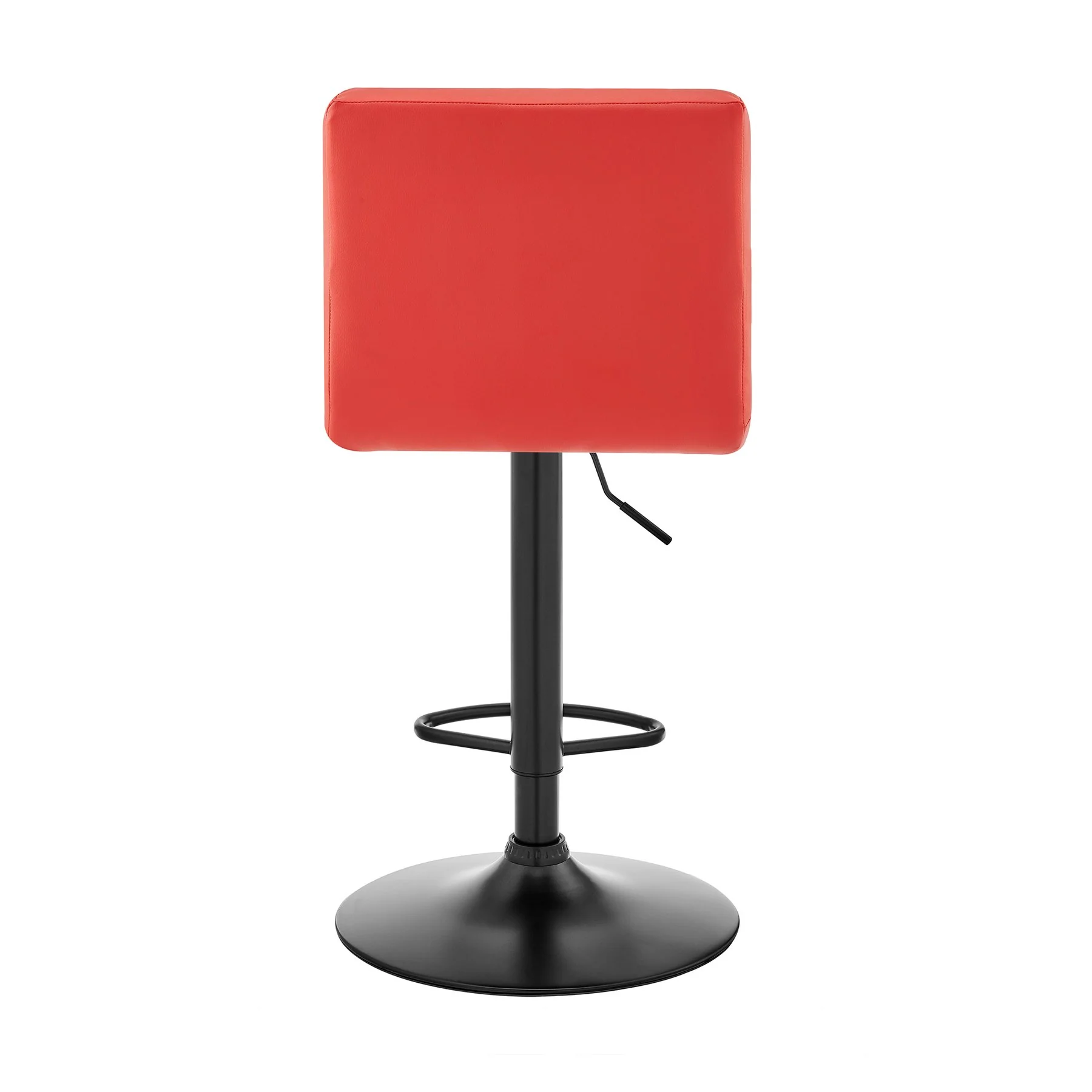 Duval Adjustable Red Faux Leather Swivel Bar Stool - Image 5