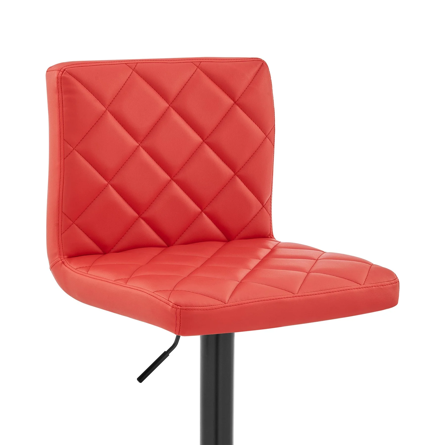 Duval Adjustable Red Faux Leather Swivel Bar Stool - Image 6