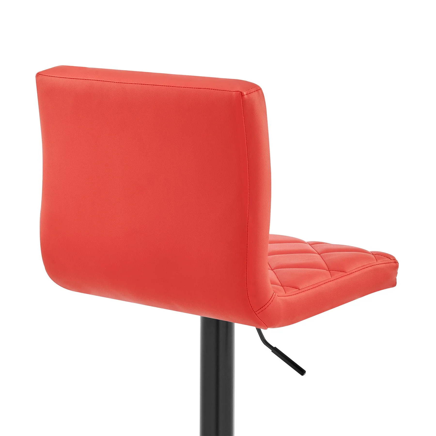 Duval Adjustable Red Faux Leather Swivel Bar Stool - Image 7