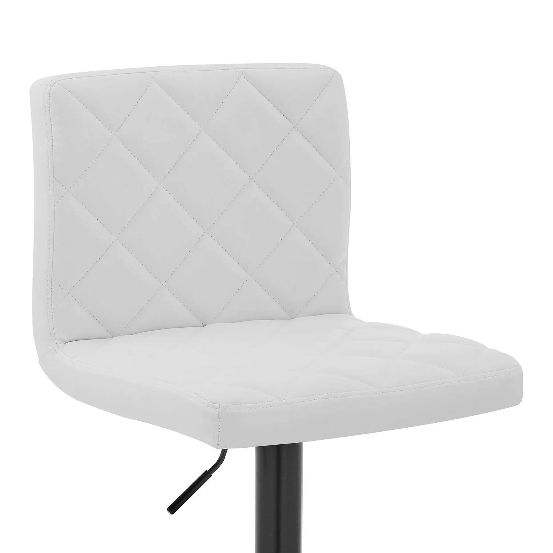 Duval Adjustable White Faux Leather Swivel Bar Stool - Image 6