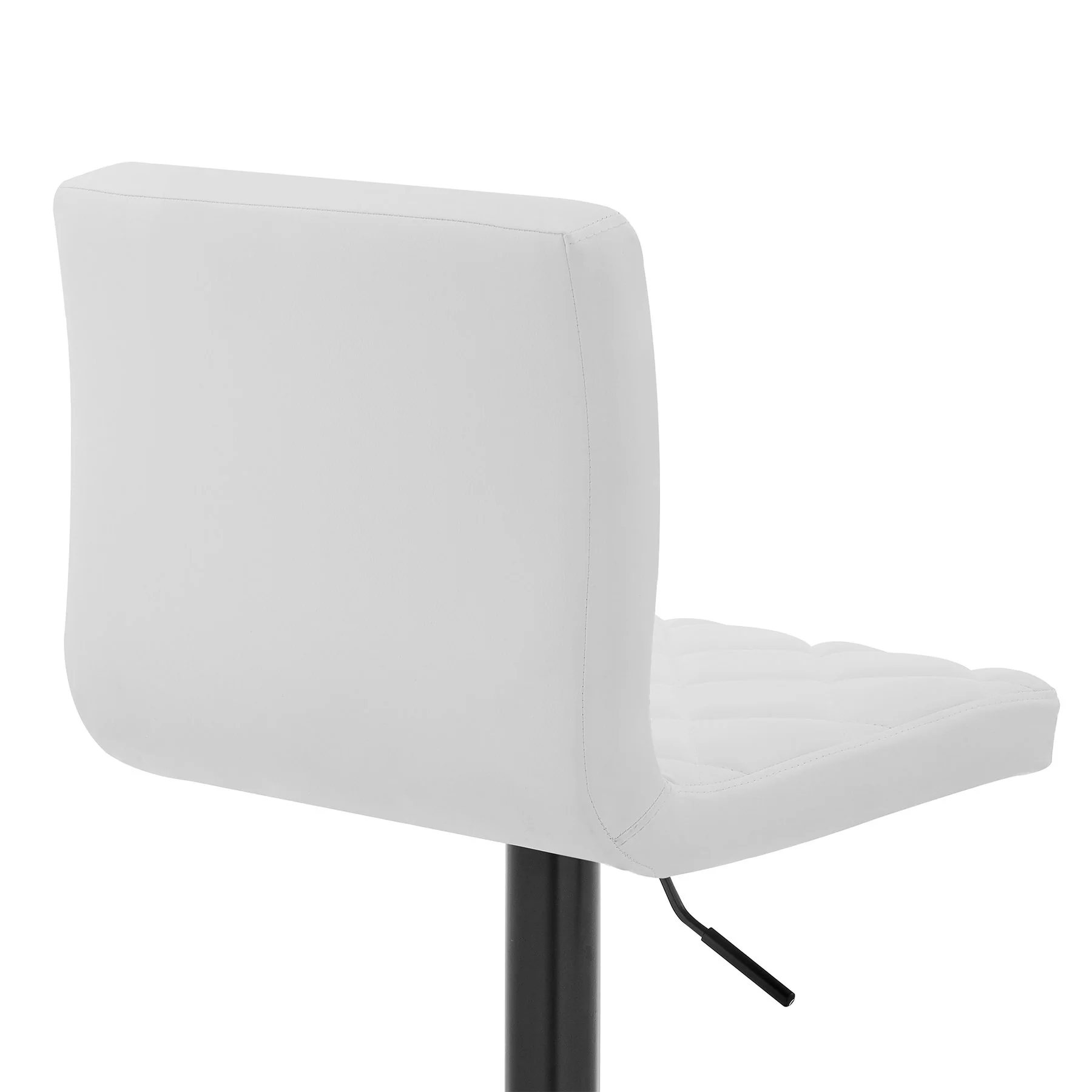 Duval Adjustable White Faux Leather Swivel Bar Stool - Image 7
