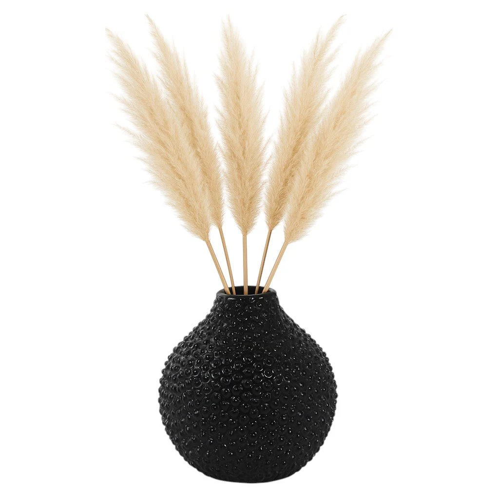 Ec, Gloss Black Spiked Ceramic Vase 8 - Image 2