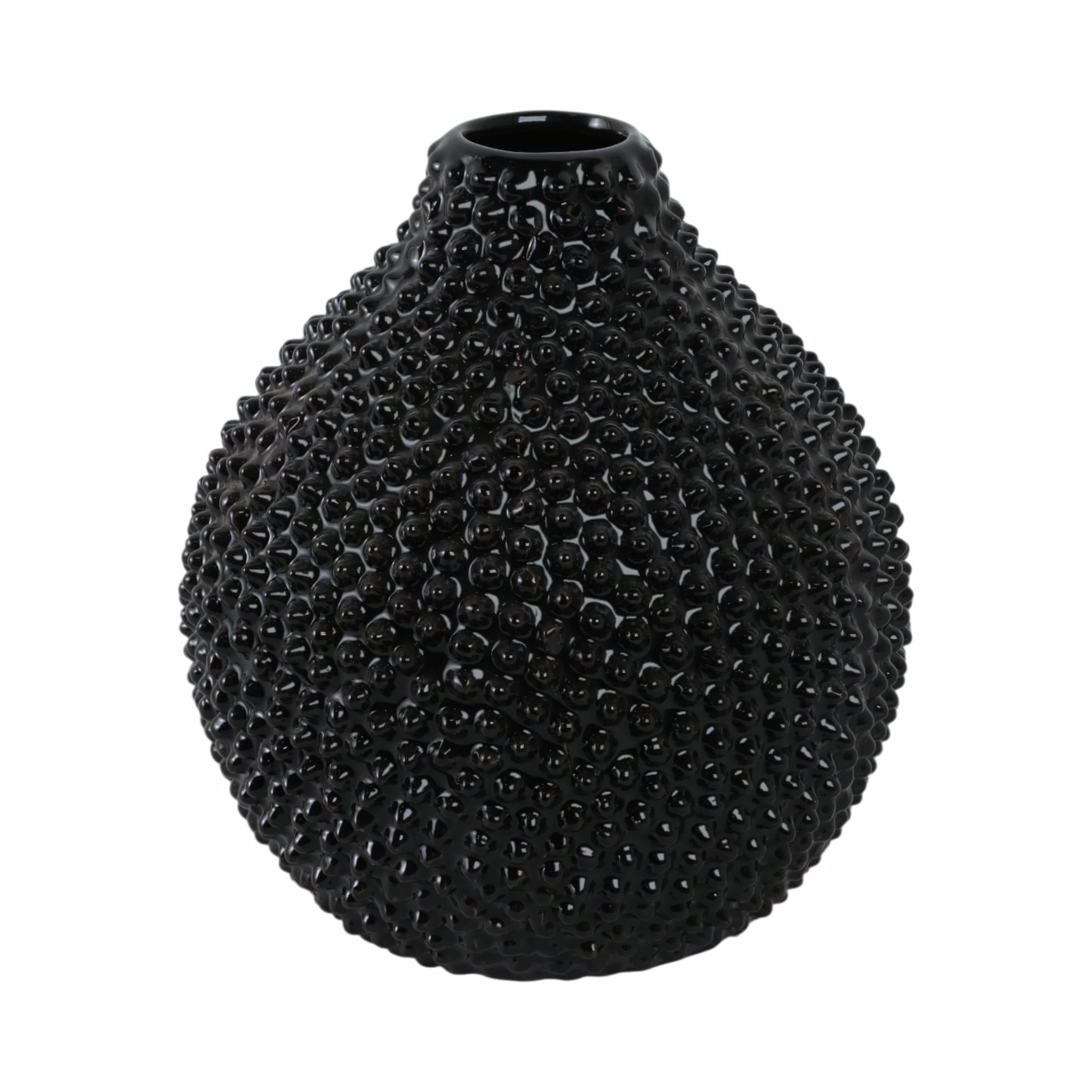 Ec, Gloss Black Spiked Ceramic Vase 8 - Image 3