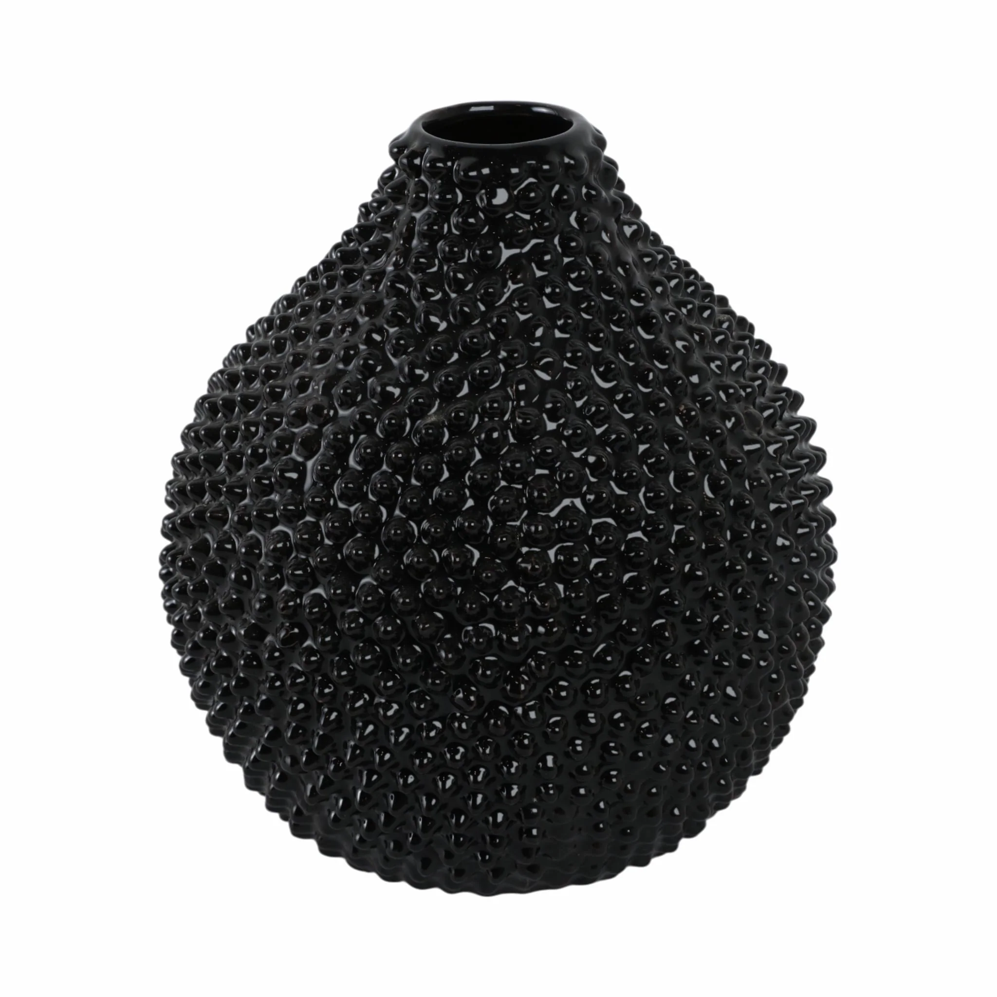 Ec, Gloss Black Spiked Ceramic Vase 8 - Image 4