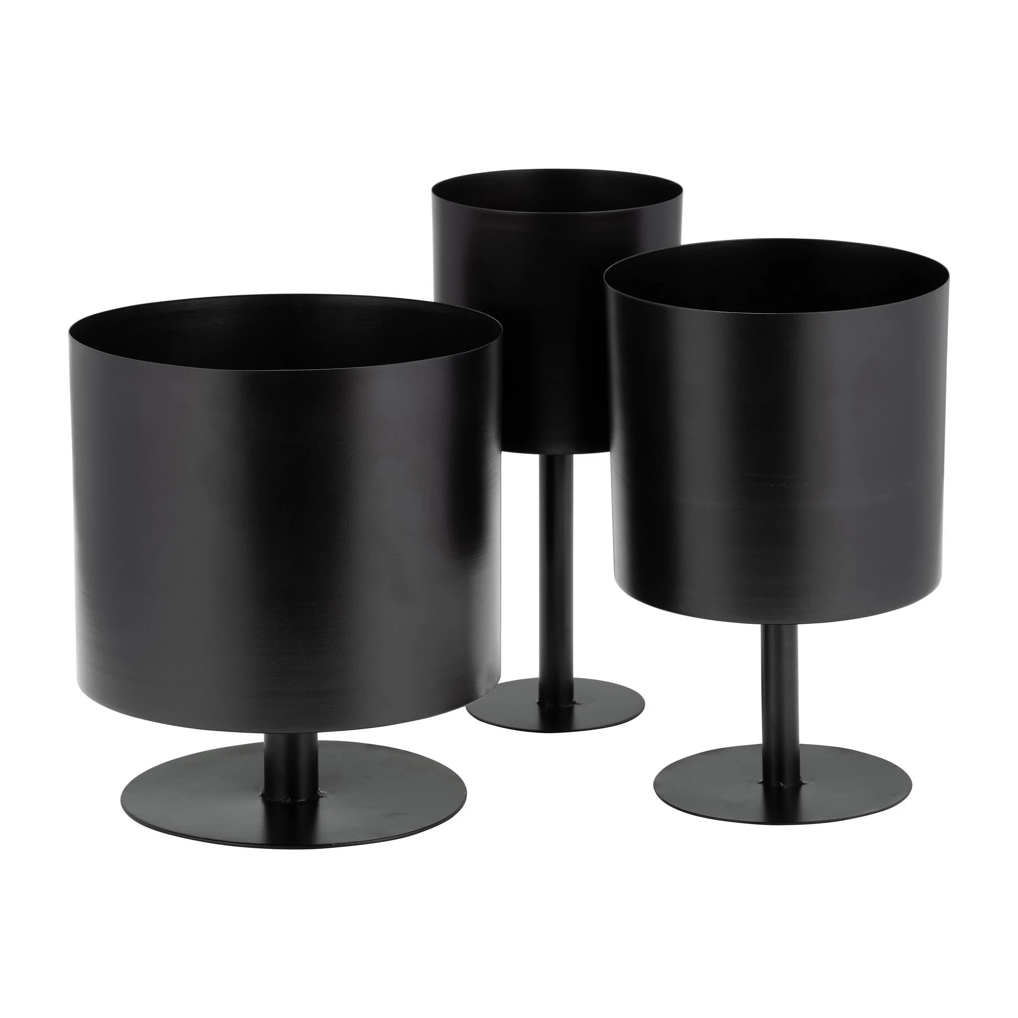Ec Metal,6",flat Round Base Planter,black - Image 5