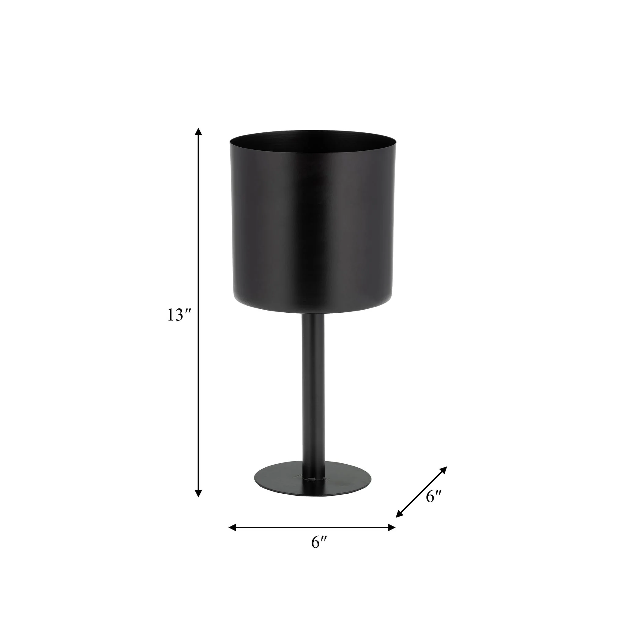 Ec Metal,6",flat Round Base Planter,black - Image 6