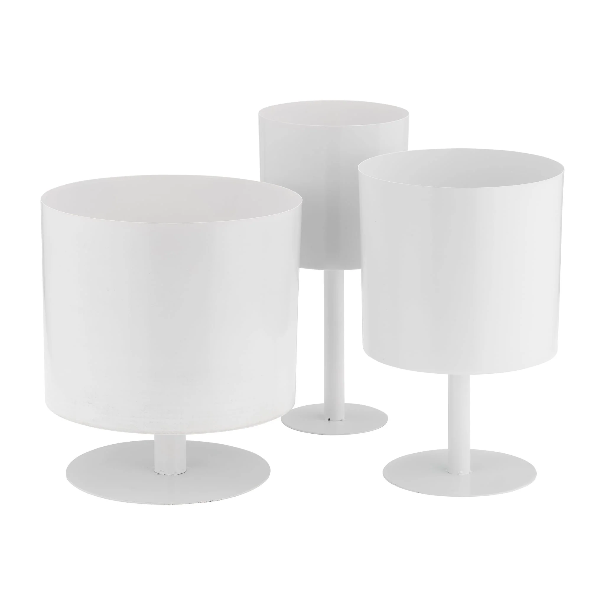 Ec Metal,6",flat Round Base Planter,white - Image 5