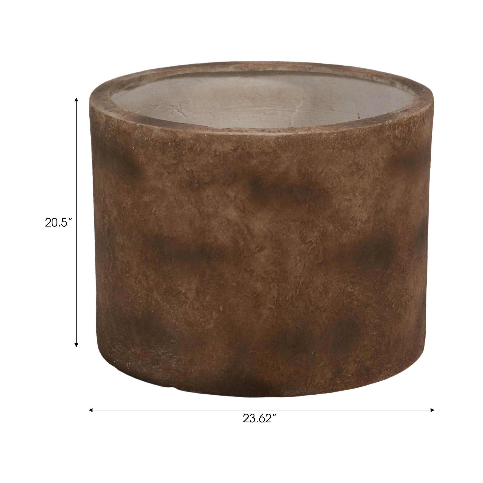 Ec Resin, 24"d Round Planter, Brown - Image 6